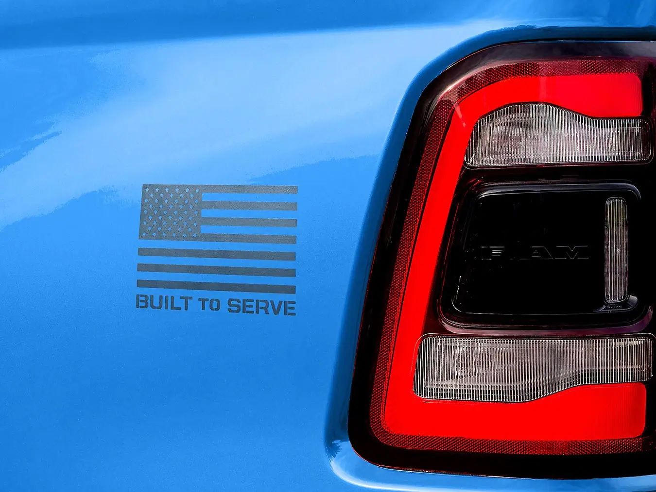 Ram 1500 Built to operate EMT edition tail light and US flag