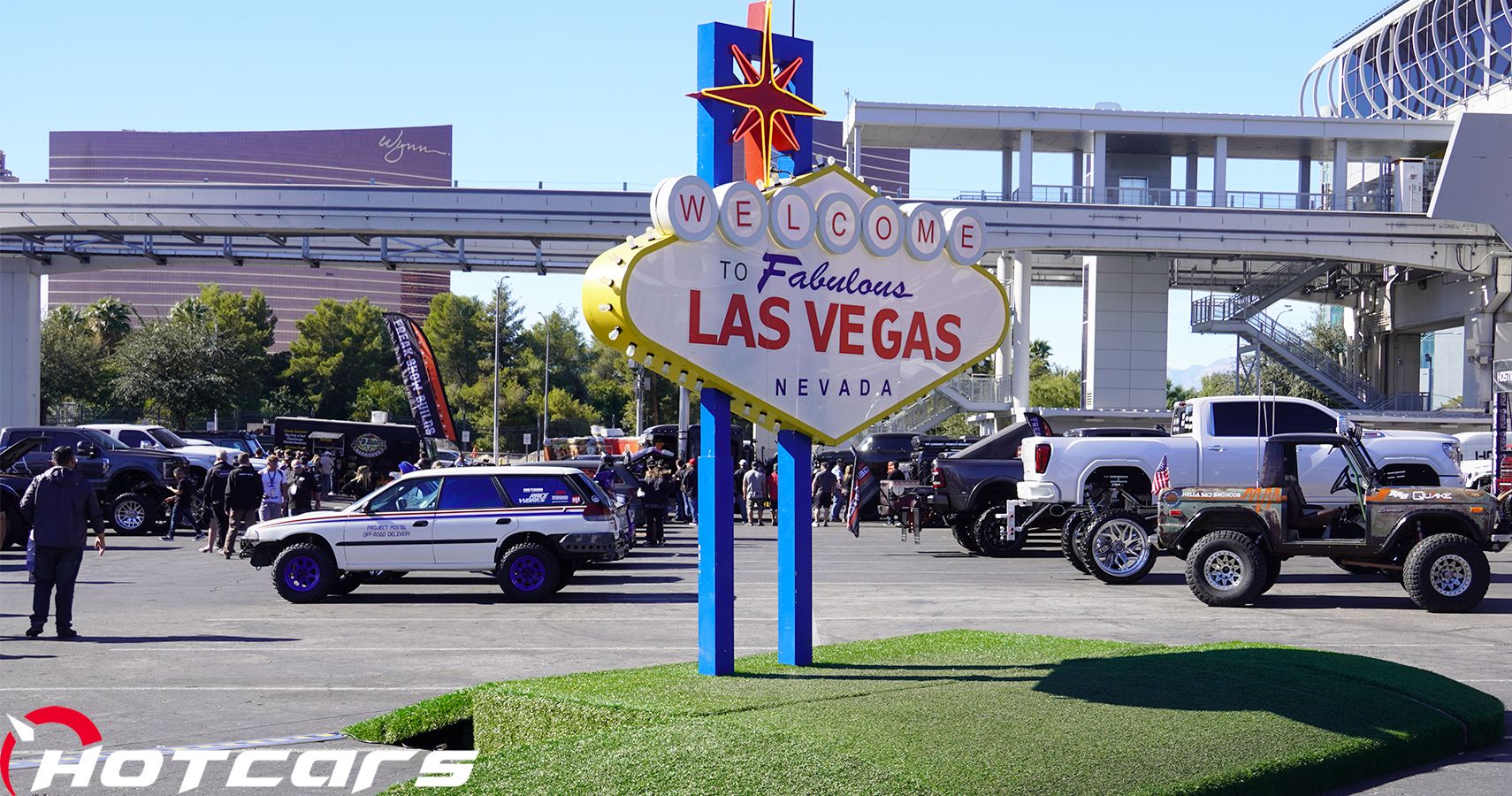 SEMA 2022 HC Logo with Welcome to Fabulous Las Vegas sign
