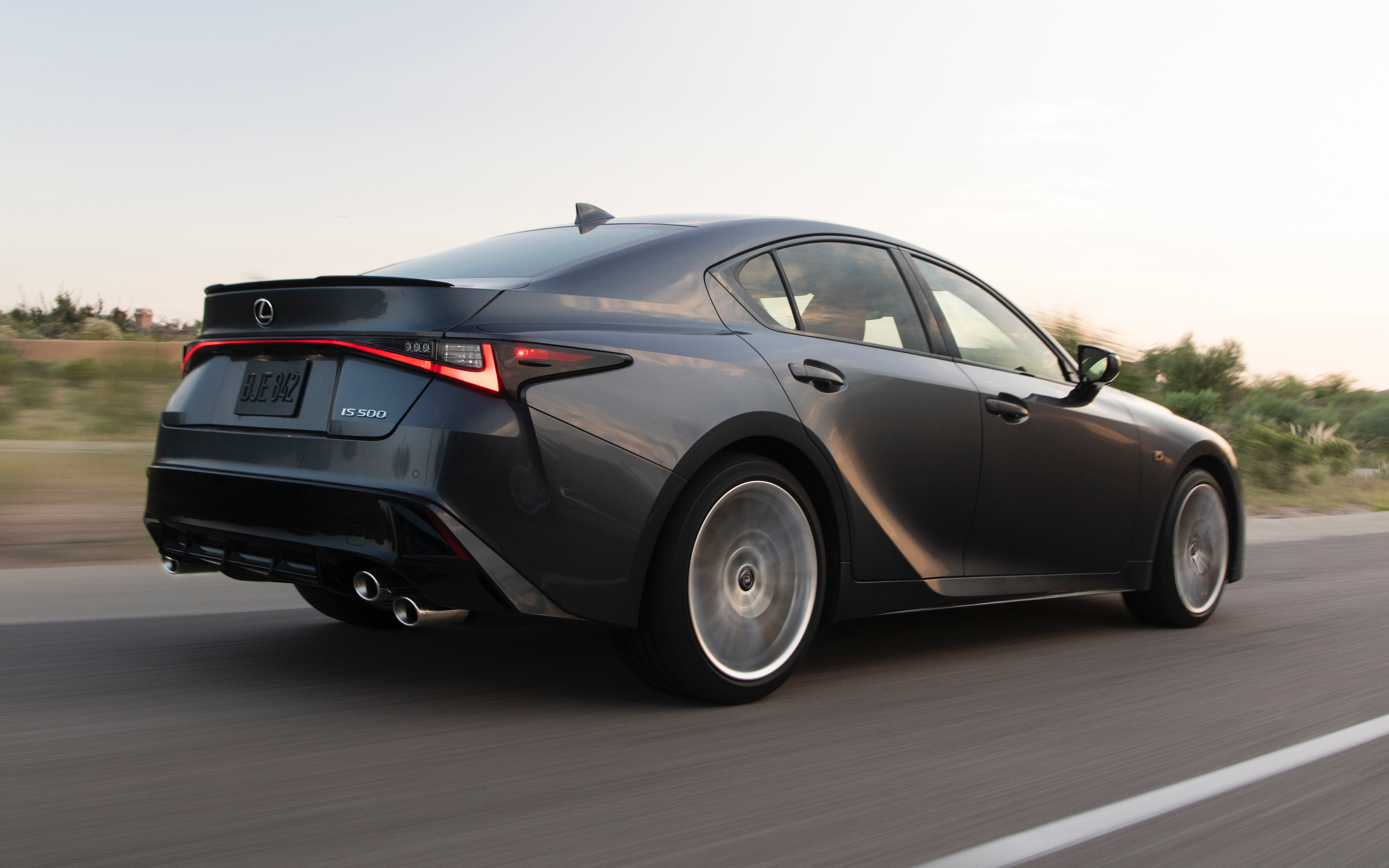 Gray Lexus IS 500 F Sport Premium Dirt Down A Road