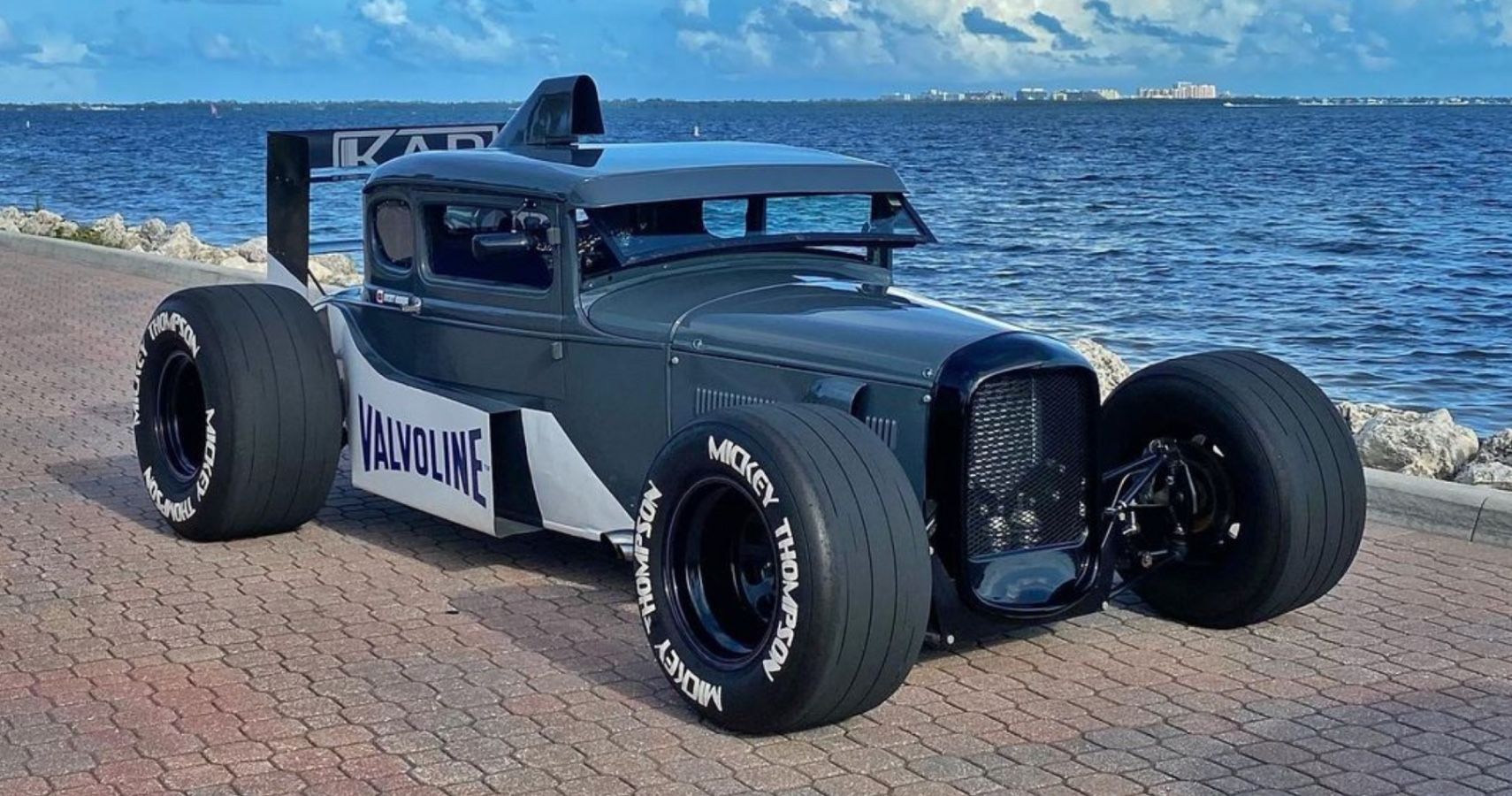 Gray 1930 Ford Model A F1 Hot Rod With Honda Engine