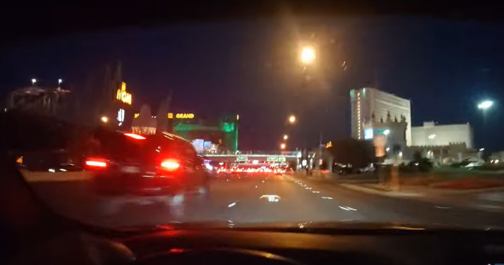 BMW chasing a Volvo down the Las Vegas Strip
