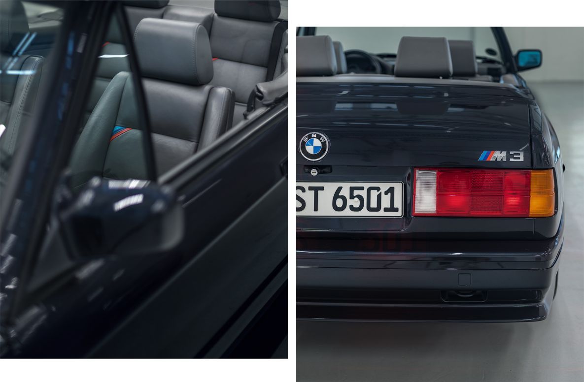 Blue 1988 BMW M3 E30 Convertible Seats And Taillights
