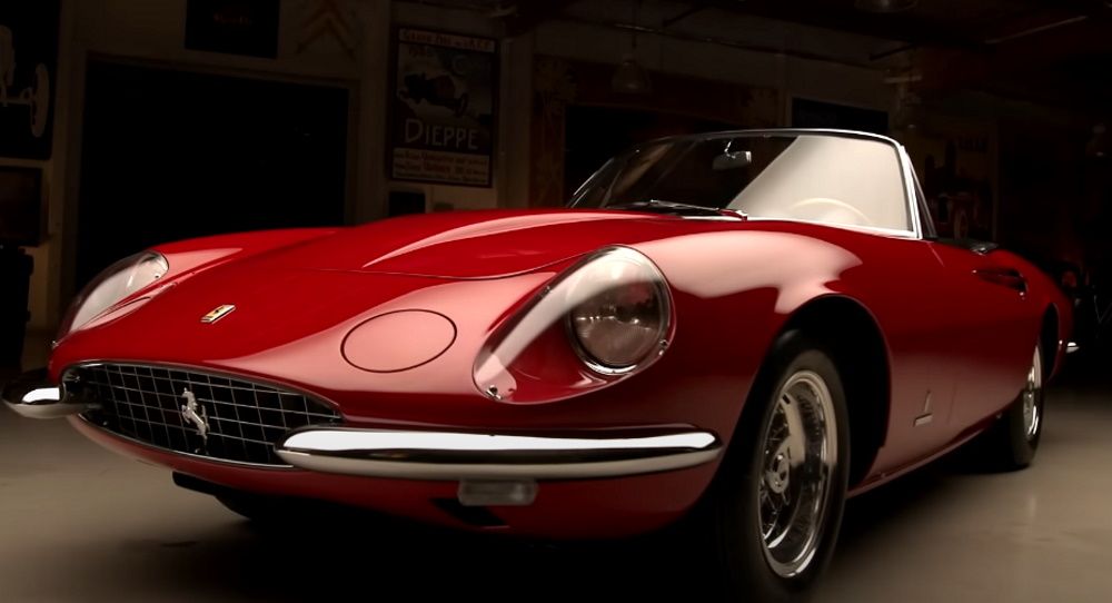 front view of a red 1967 Ferrari 365 California Spyder
