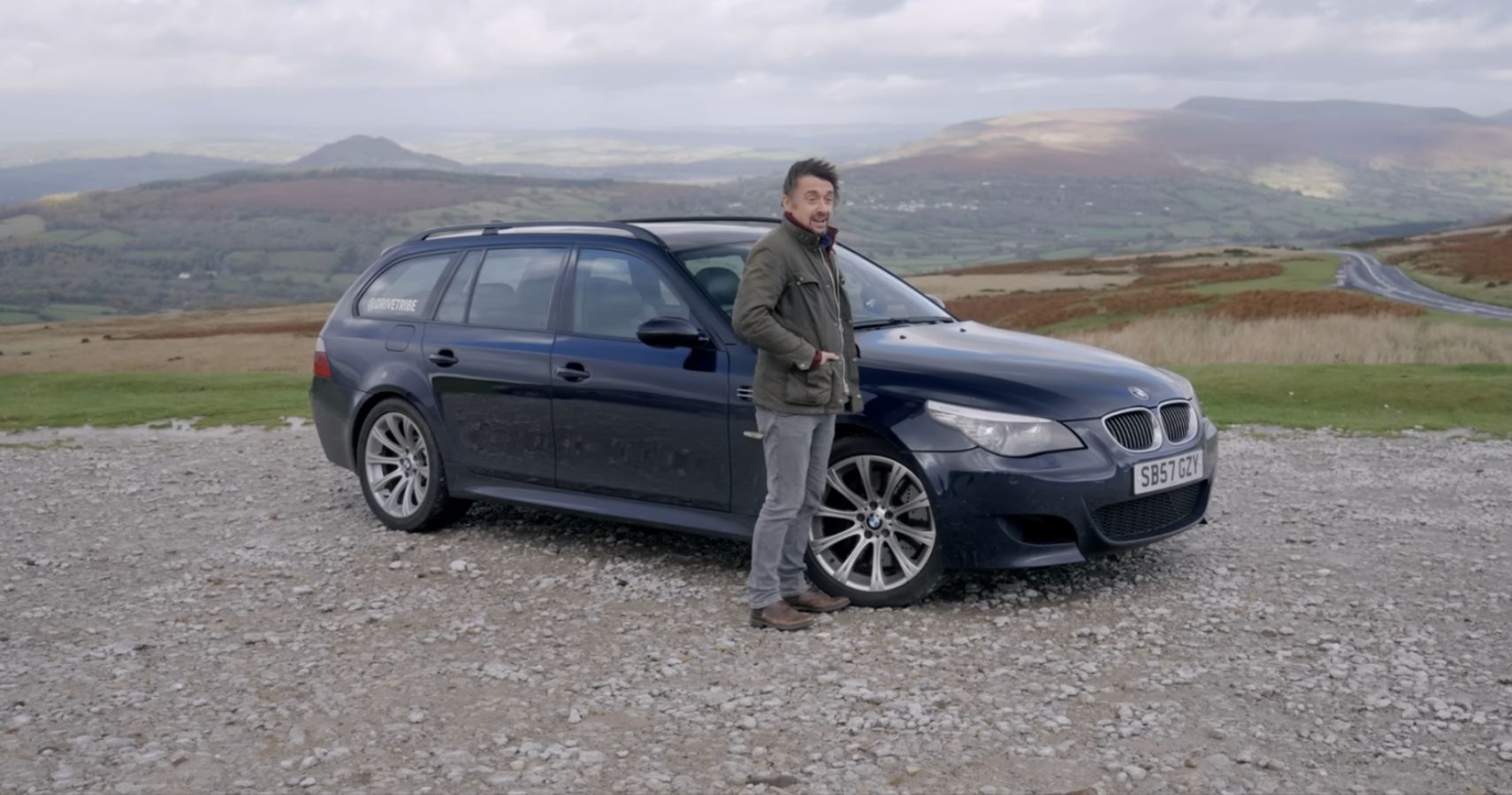 Richard Hammond With BMW M5 Touring Estate Front View