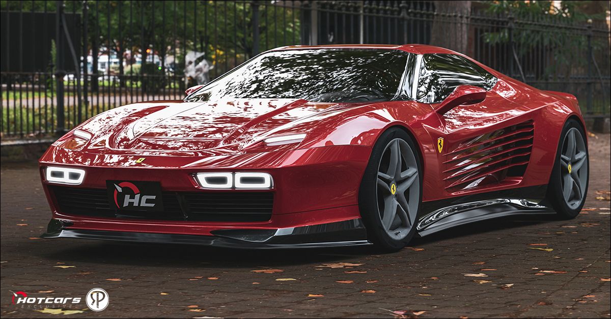 Ferrari Testarossa Render Front Quarter Red
