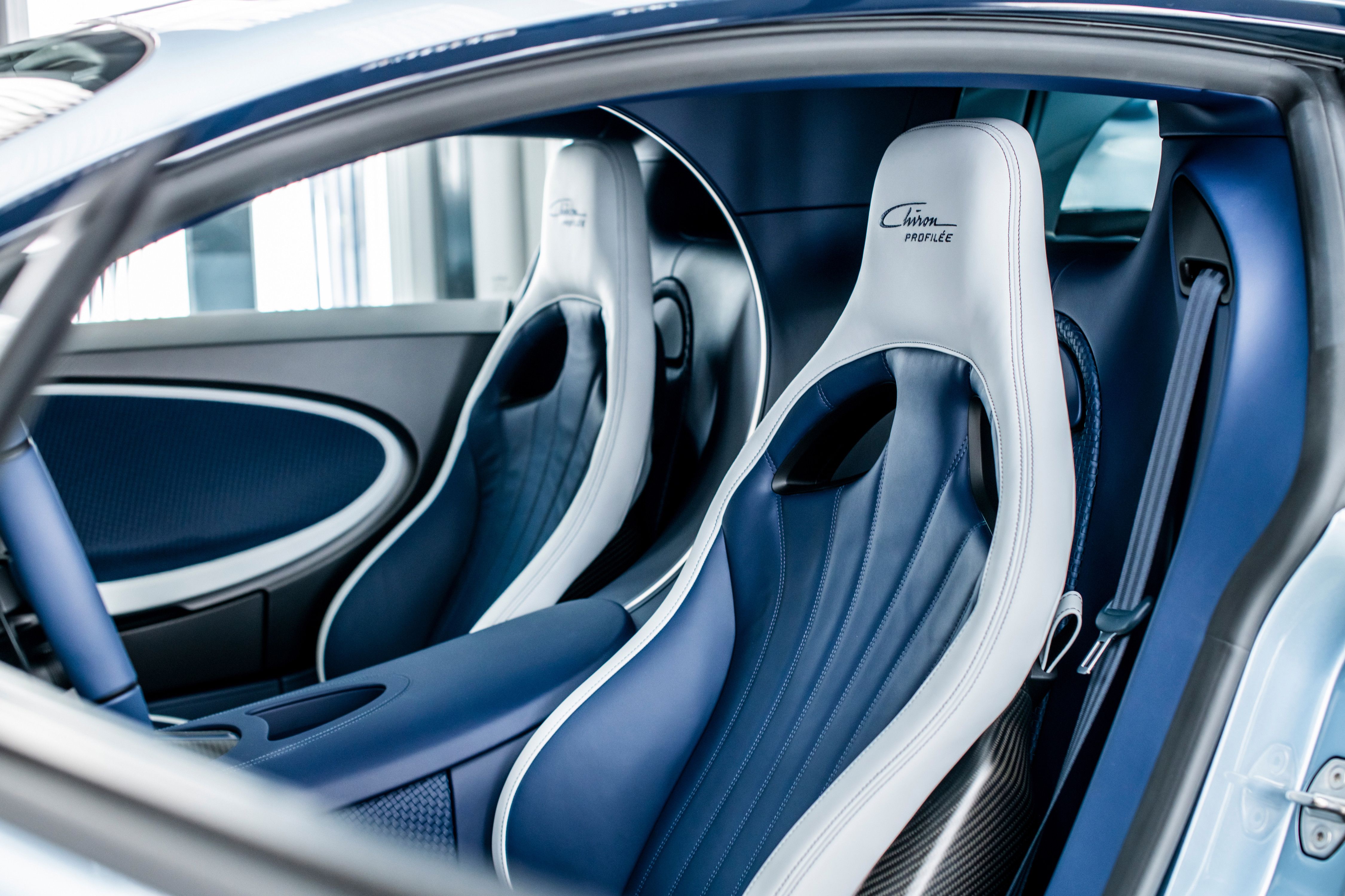 Blue 2022 Bugatti Chiron Profilee Blue Upholstery