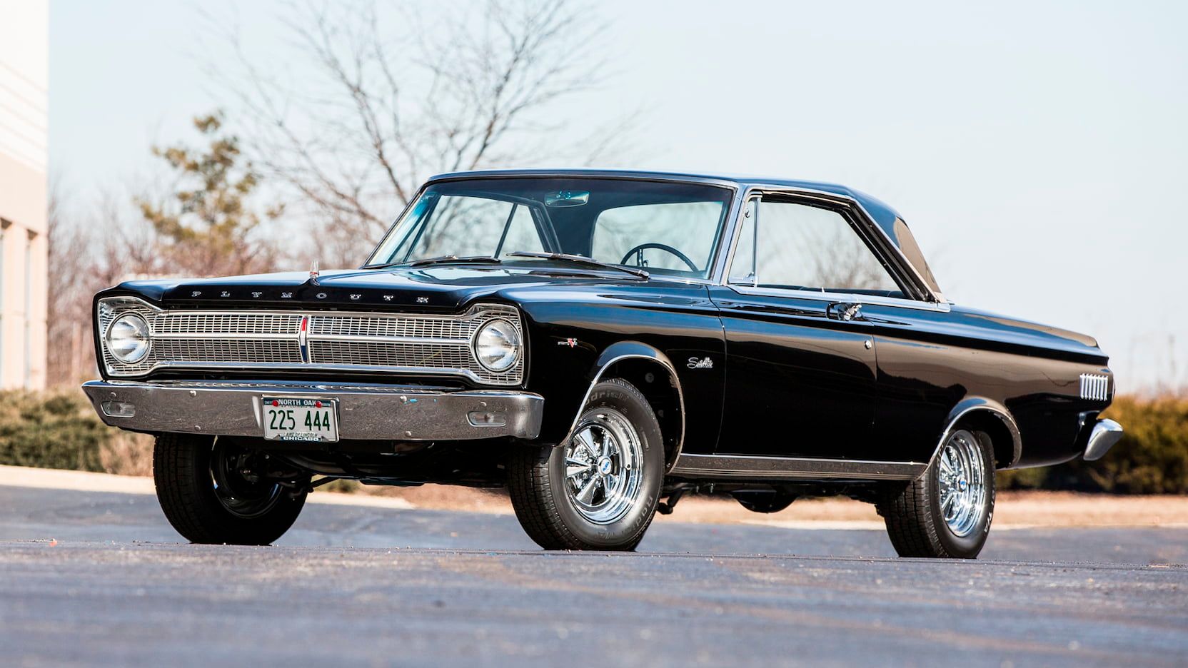 Black 1965 Plymouth Satellite Parking