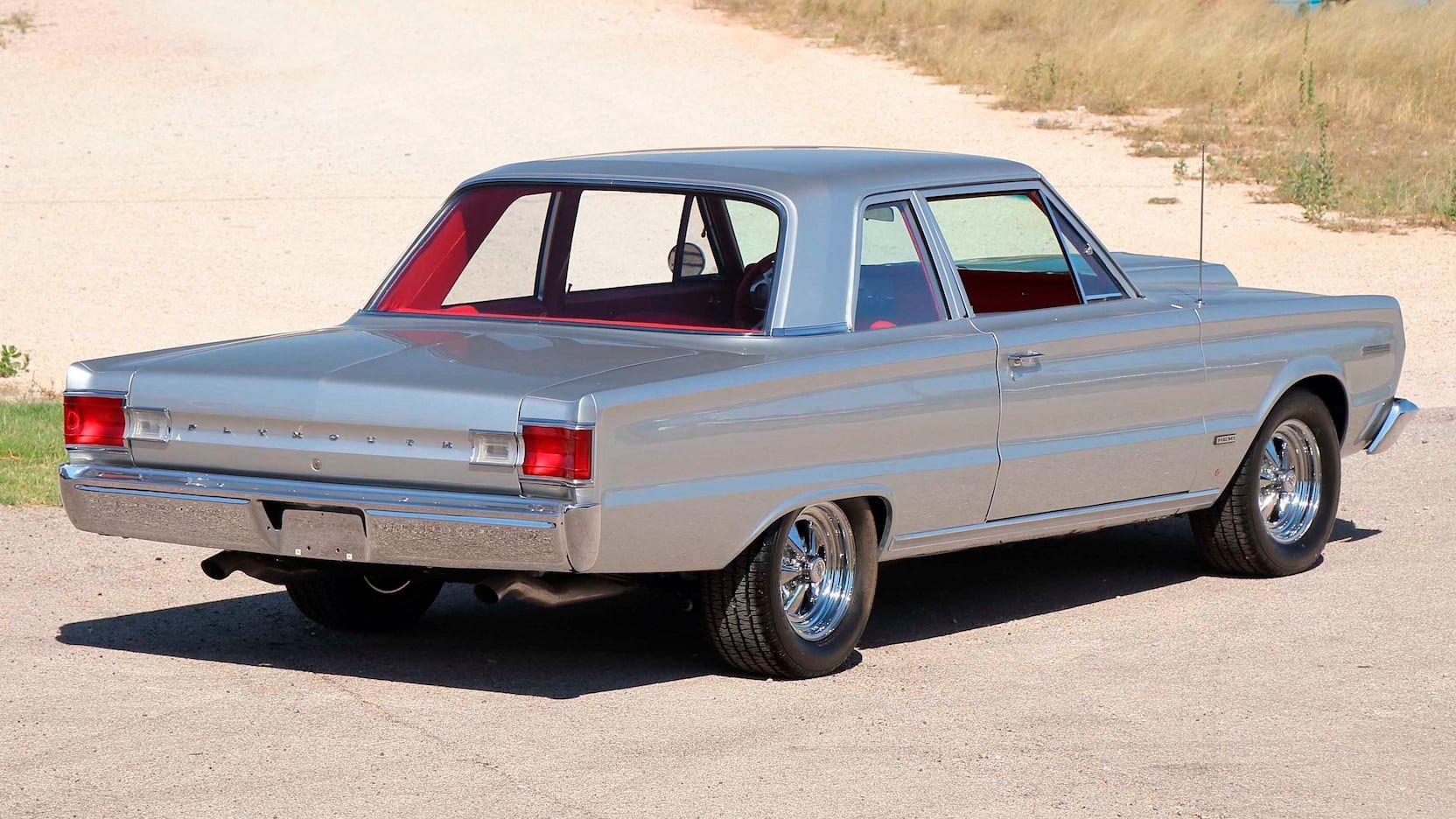 Gray 1967 Plymouth Belvedere I Sedan in the driveway
