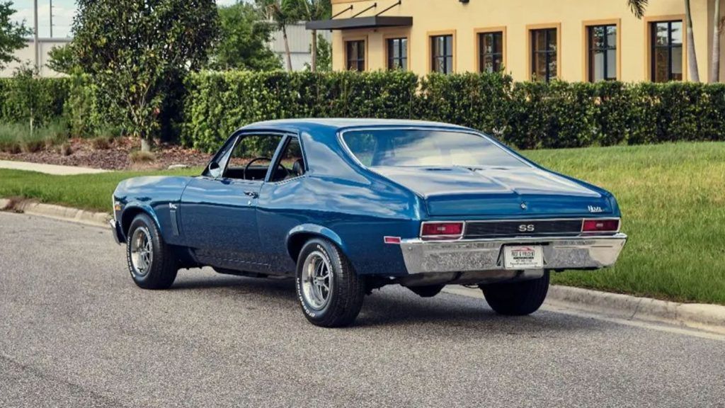 1970 Chevrolet Nova SS 396 Blue Rear 