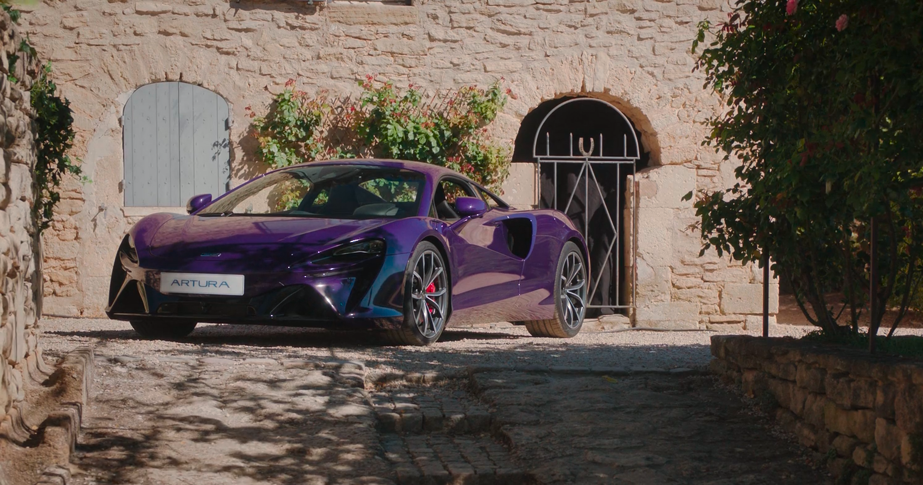 Purple McLaren Artura front 3/4