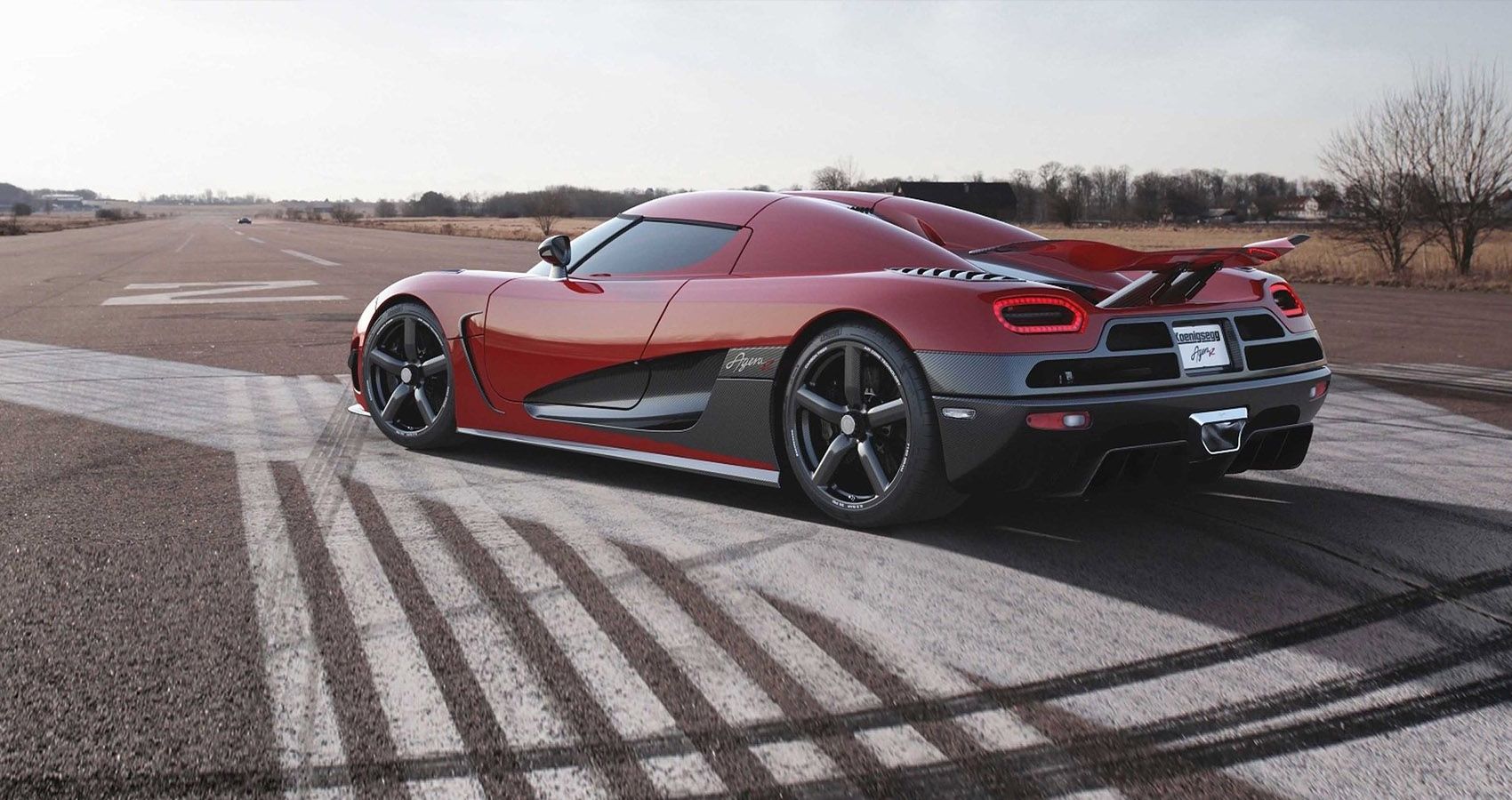 2012 Koenigsegg Agera R in red seen from the rear