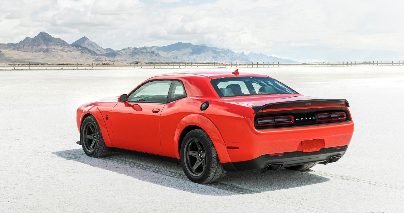 2020 Dodge Challenger SRT Super Stock in red rear view