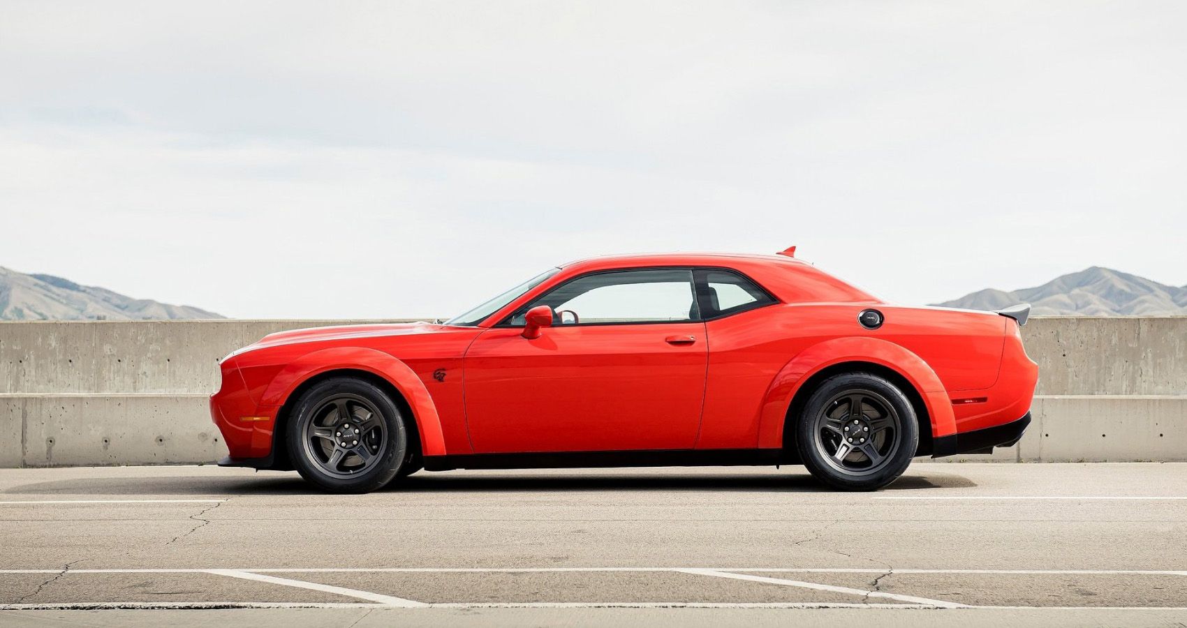 2020 Dodge Challenger SRT Super Stock in red side view