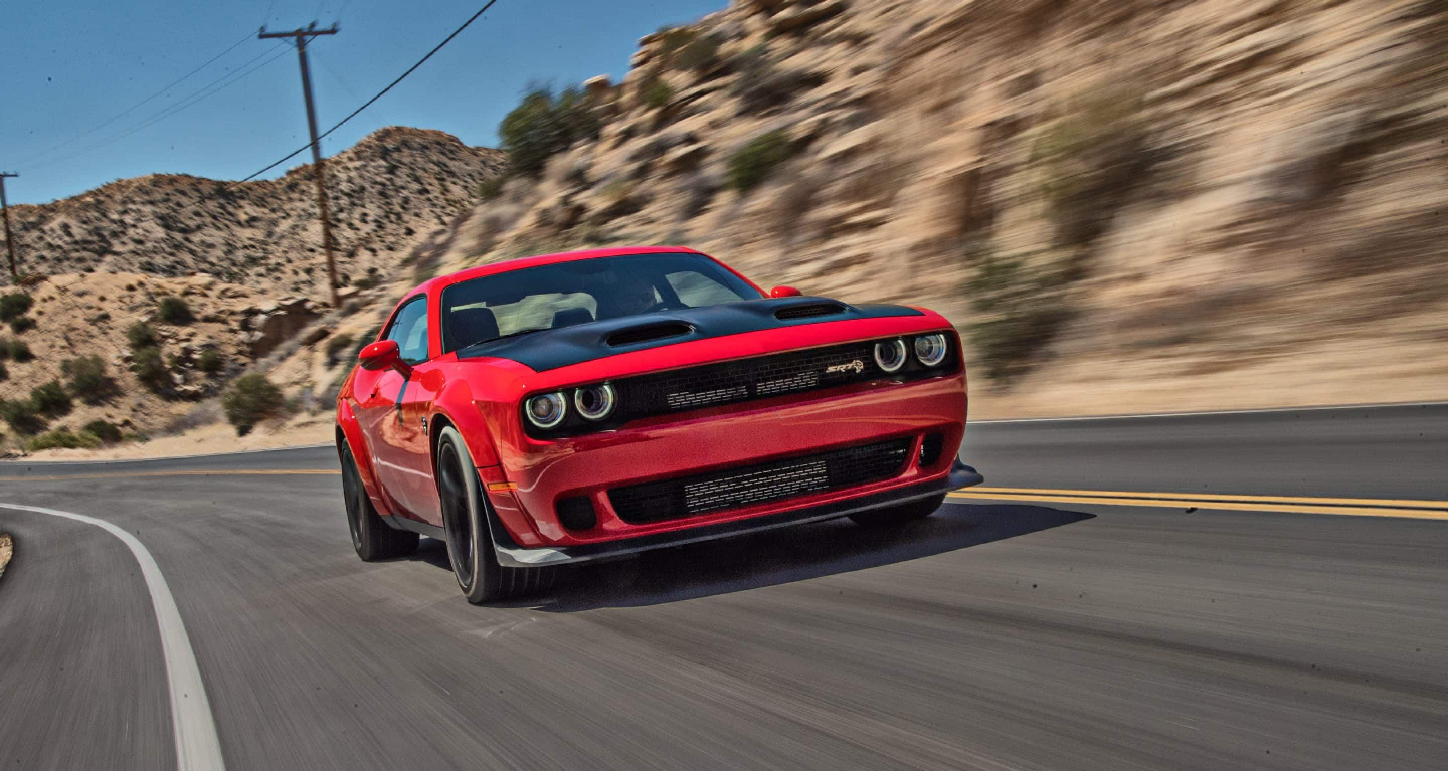 The 2022 Dodge Challenger SRT Hellcat Redeye Widebody on the road. 