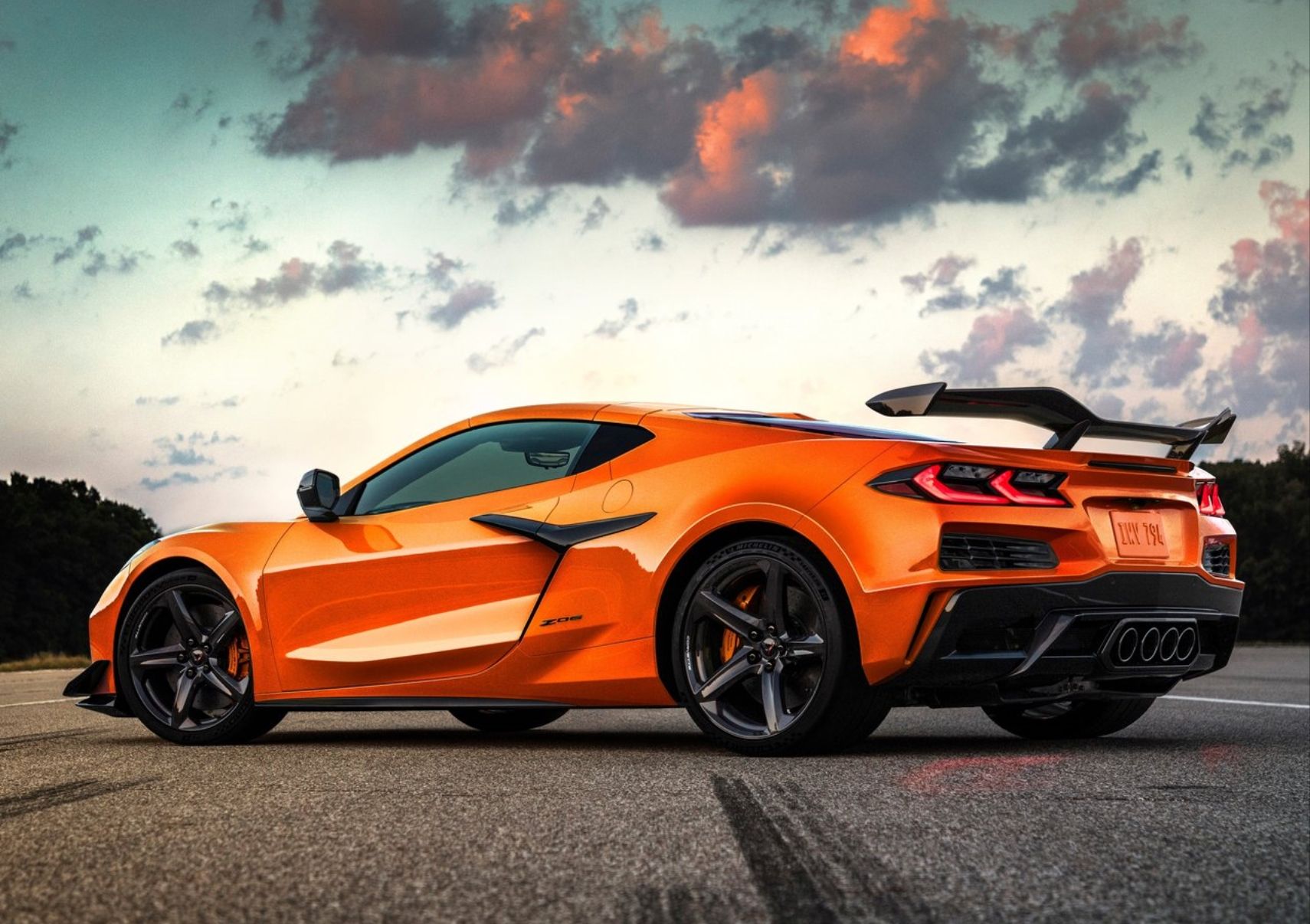 2023 Chevrolet Corvette C8 Z06 Rear Quarter View Orange