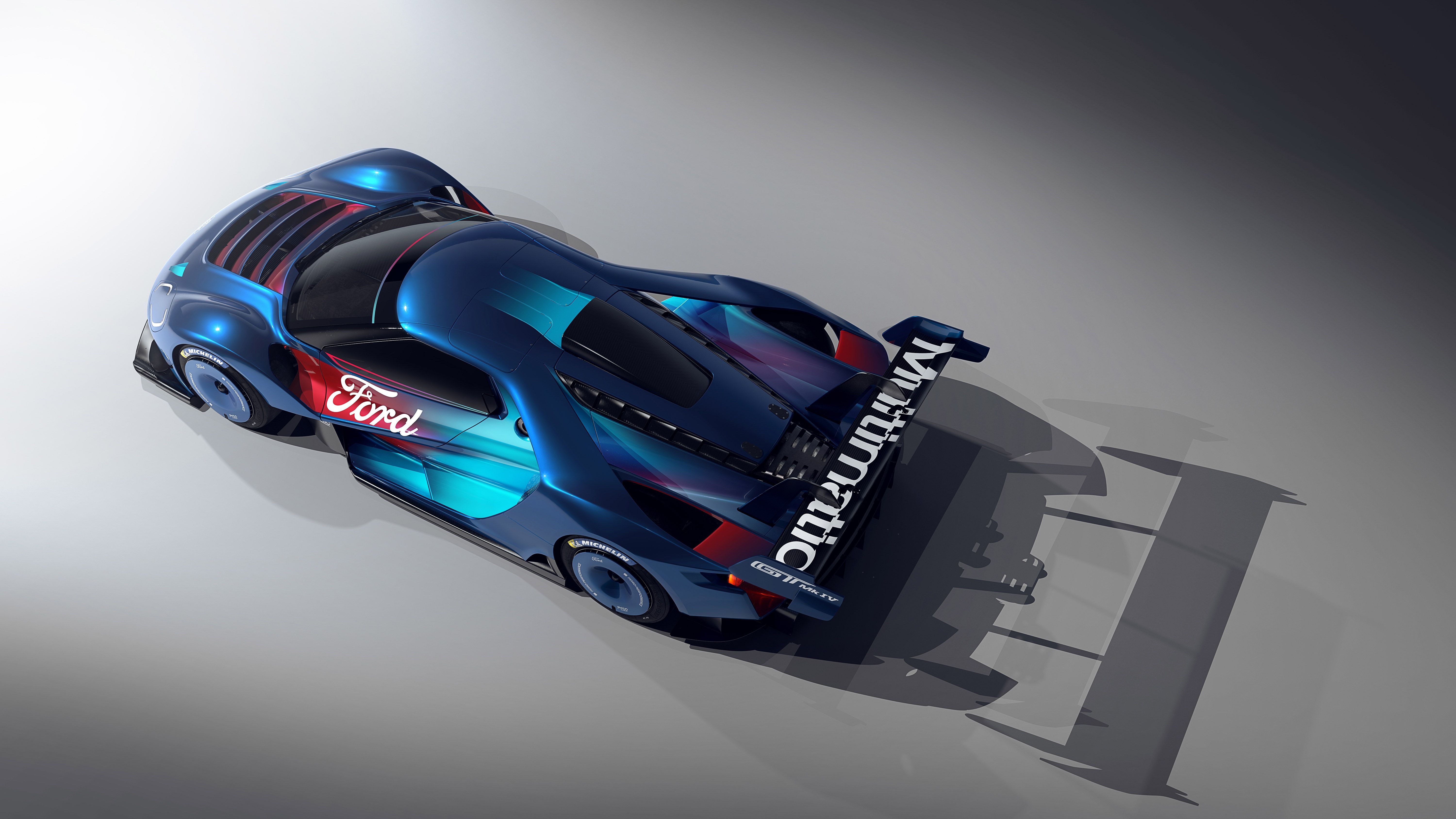 2023 Ford GT Mk IV Rear Quarter View Top Down
