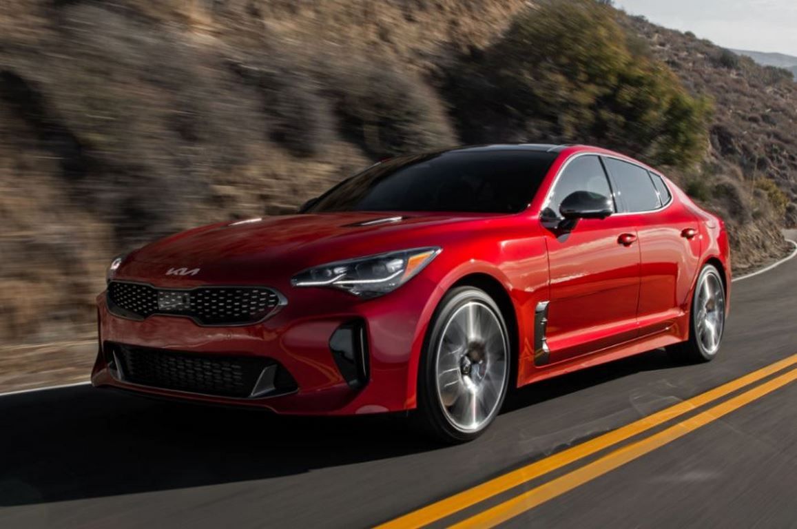 Red 2023 Kia Stinger GT on the road