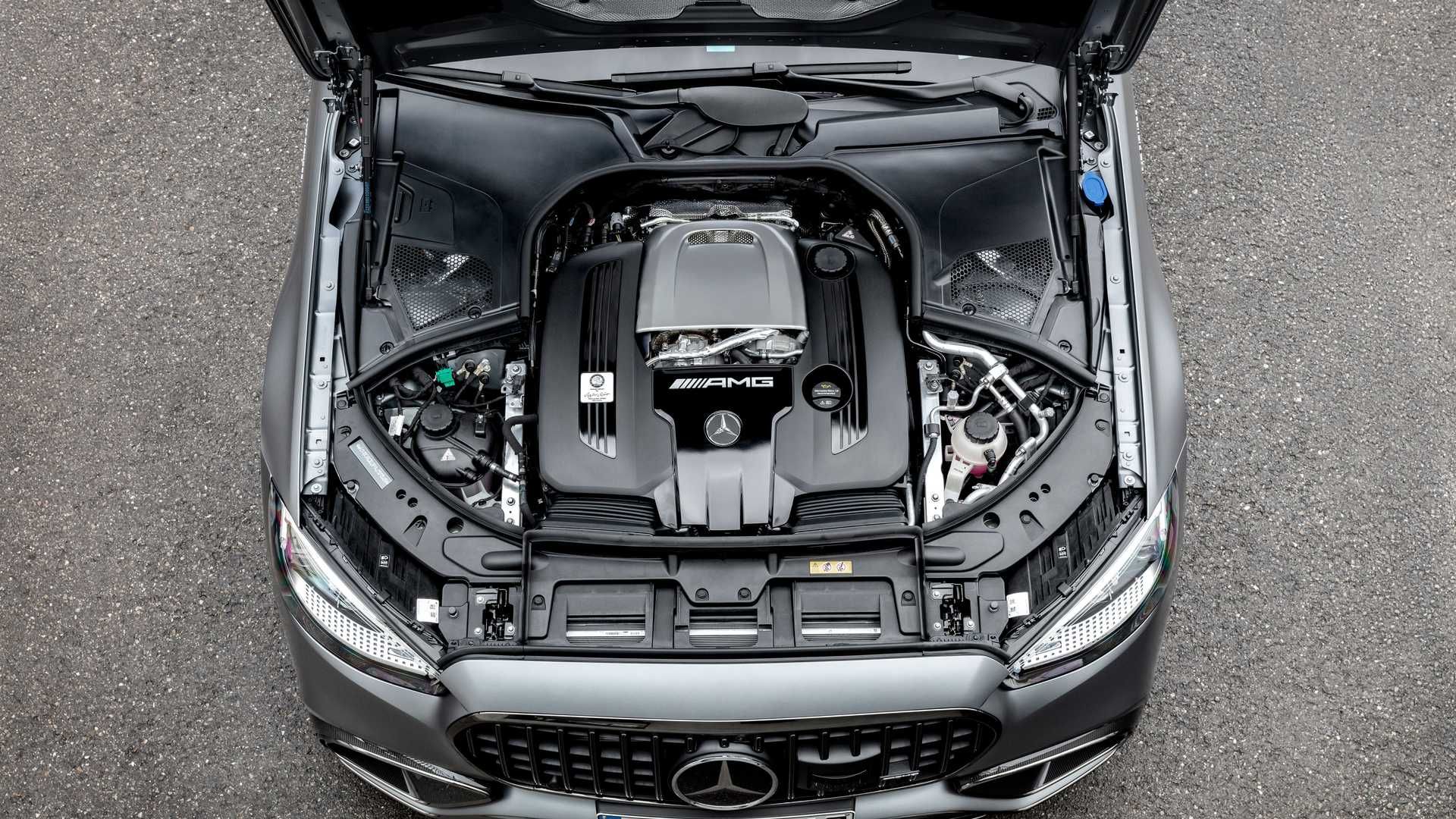  2023 Mercedes-AMG S63 Hybrid engine bay view