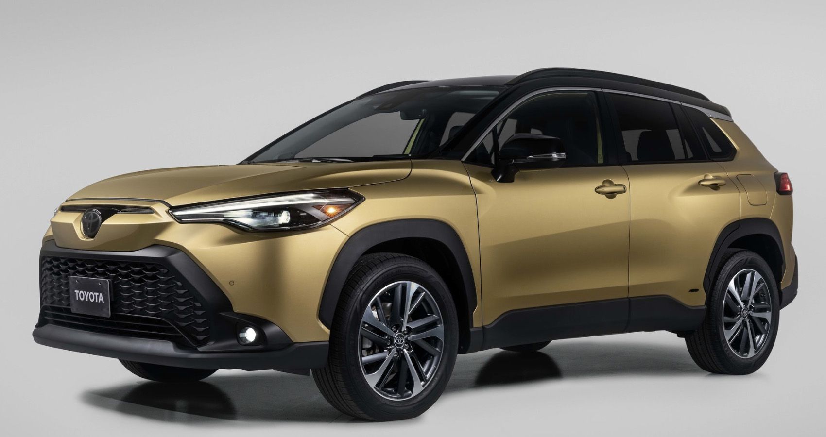 2023 Toyota Corolla Cross Hybrid In Gold Front quarter view