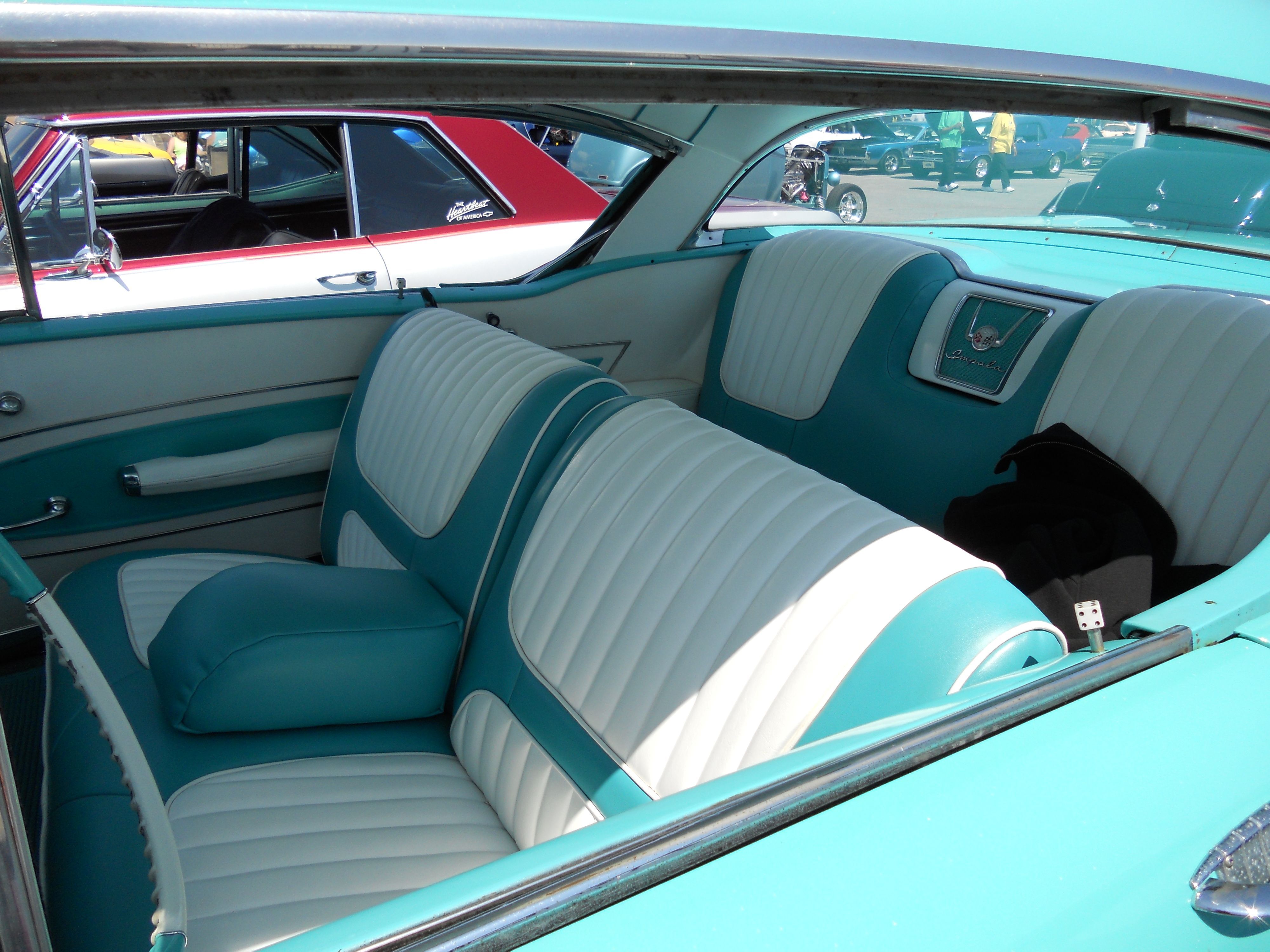 Teal and white interior