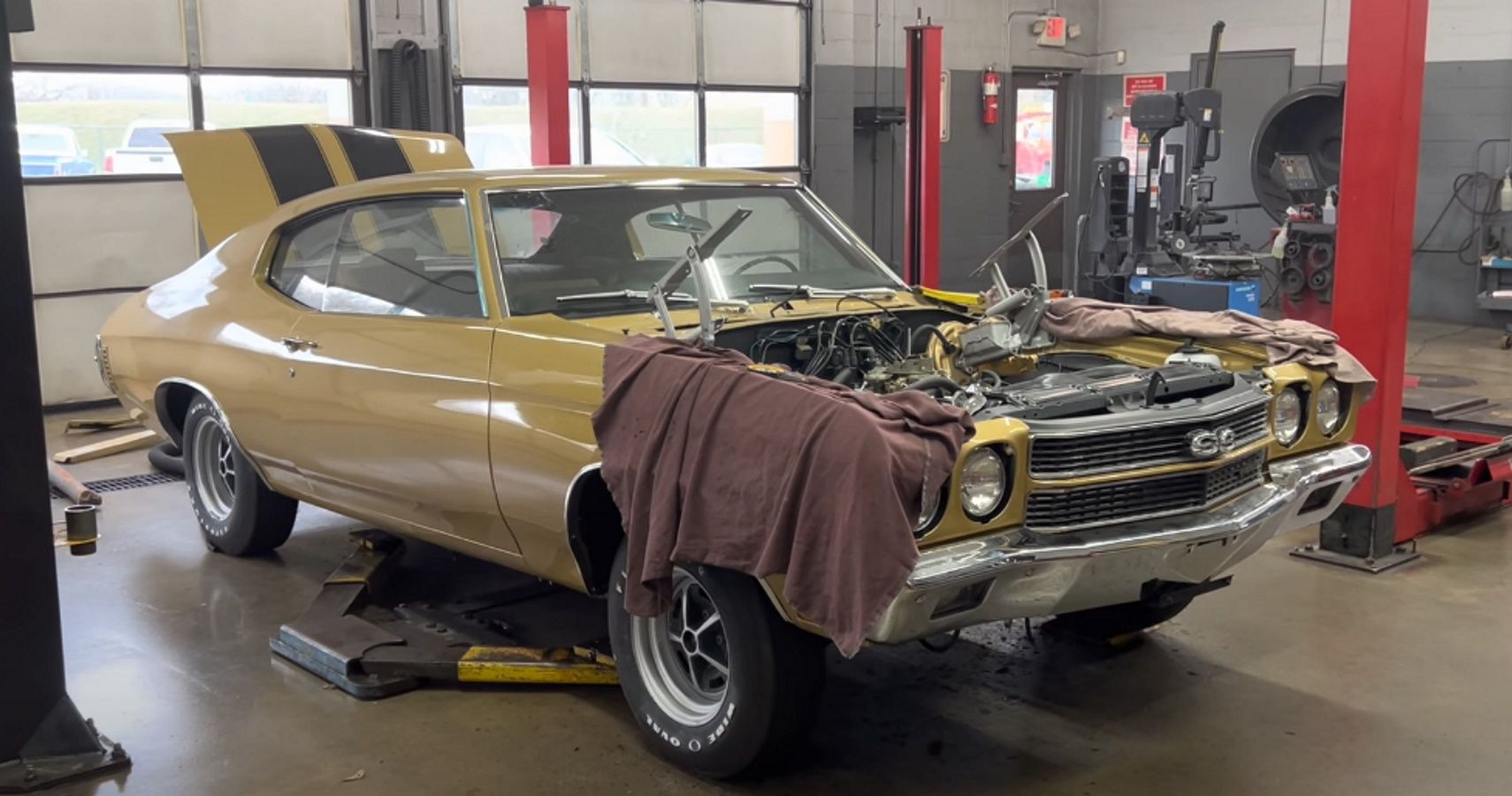 A mostly restored 1970 Chevrolet Chevelle SS 454 in Champagne Gold