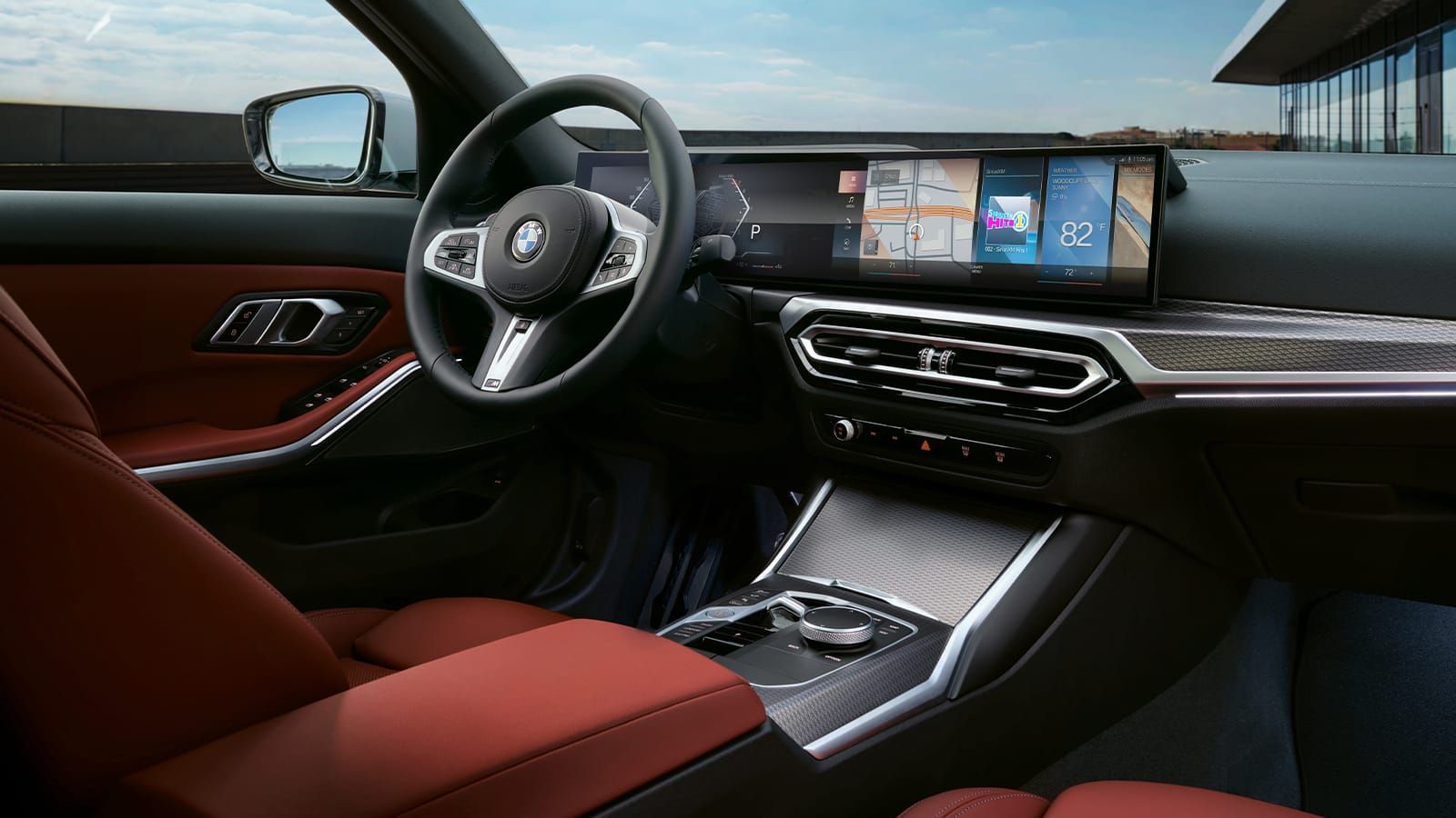2023 BMW M340i xDrive Interior de cuero rojo