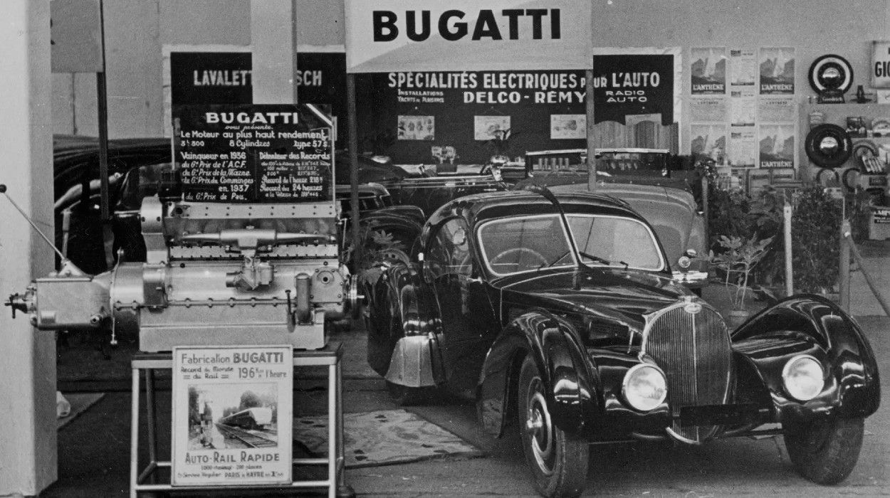 Bugatti Type 57SC Atlantic in garage
