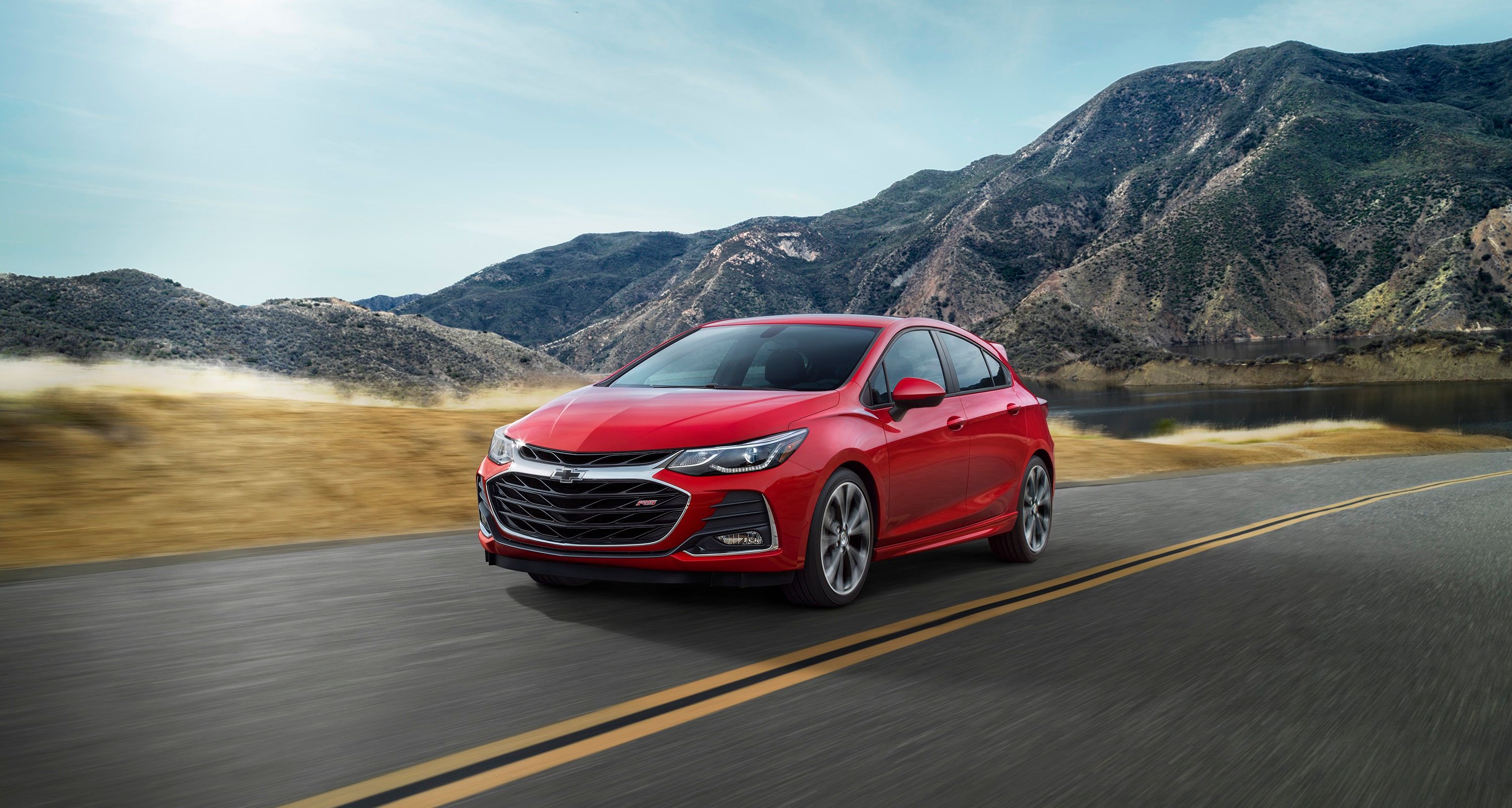 Red 2019 Chevrolet Cruze on the road