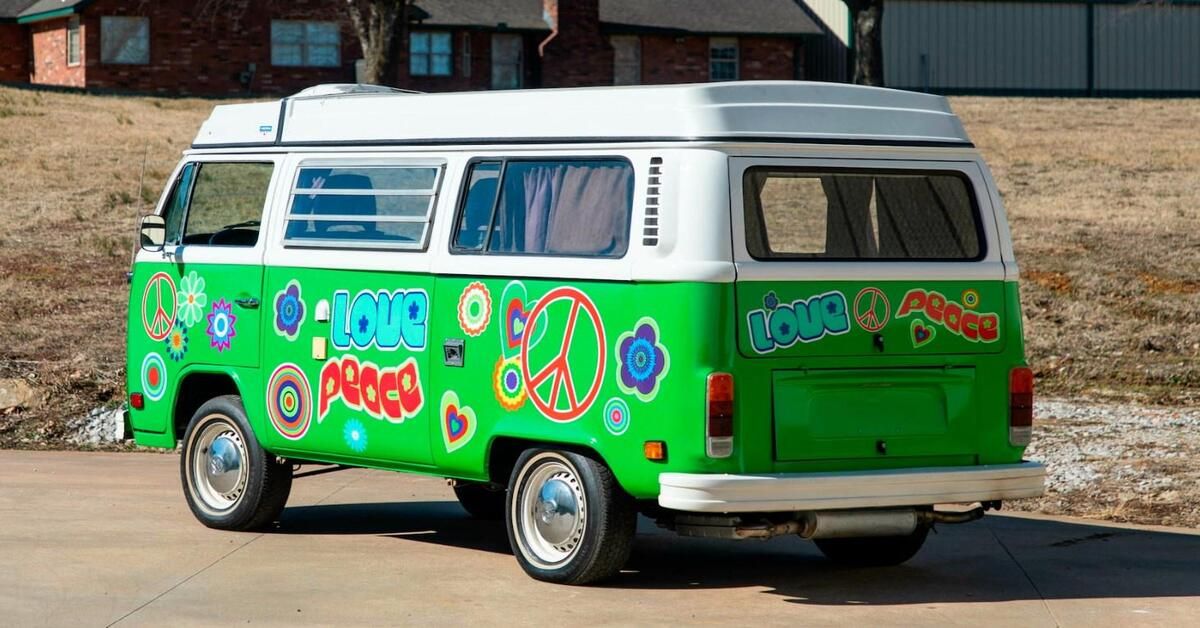  Volkswagen Type 2 Back Green With Graffiti