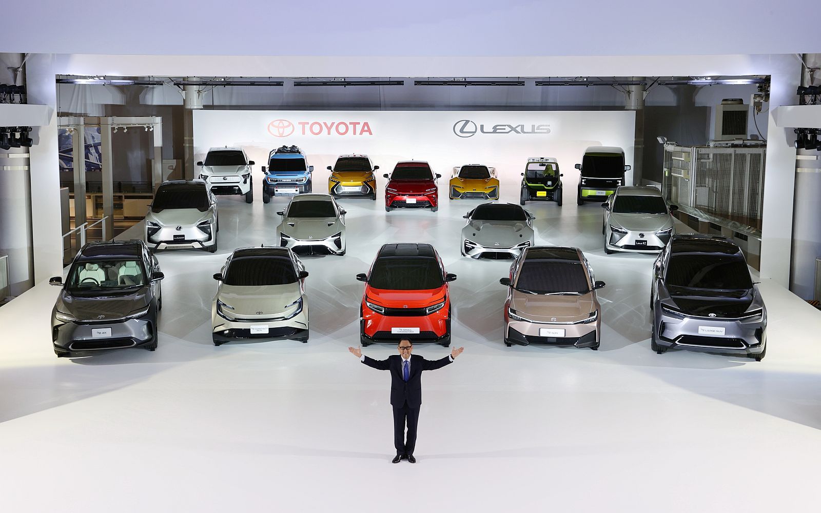 Electric Toyota Lineup Full View With Toyota Boss