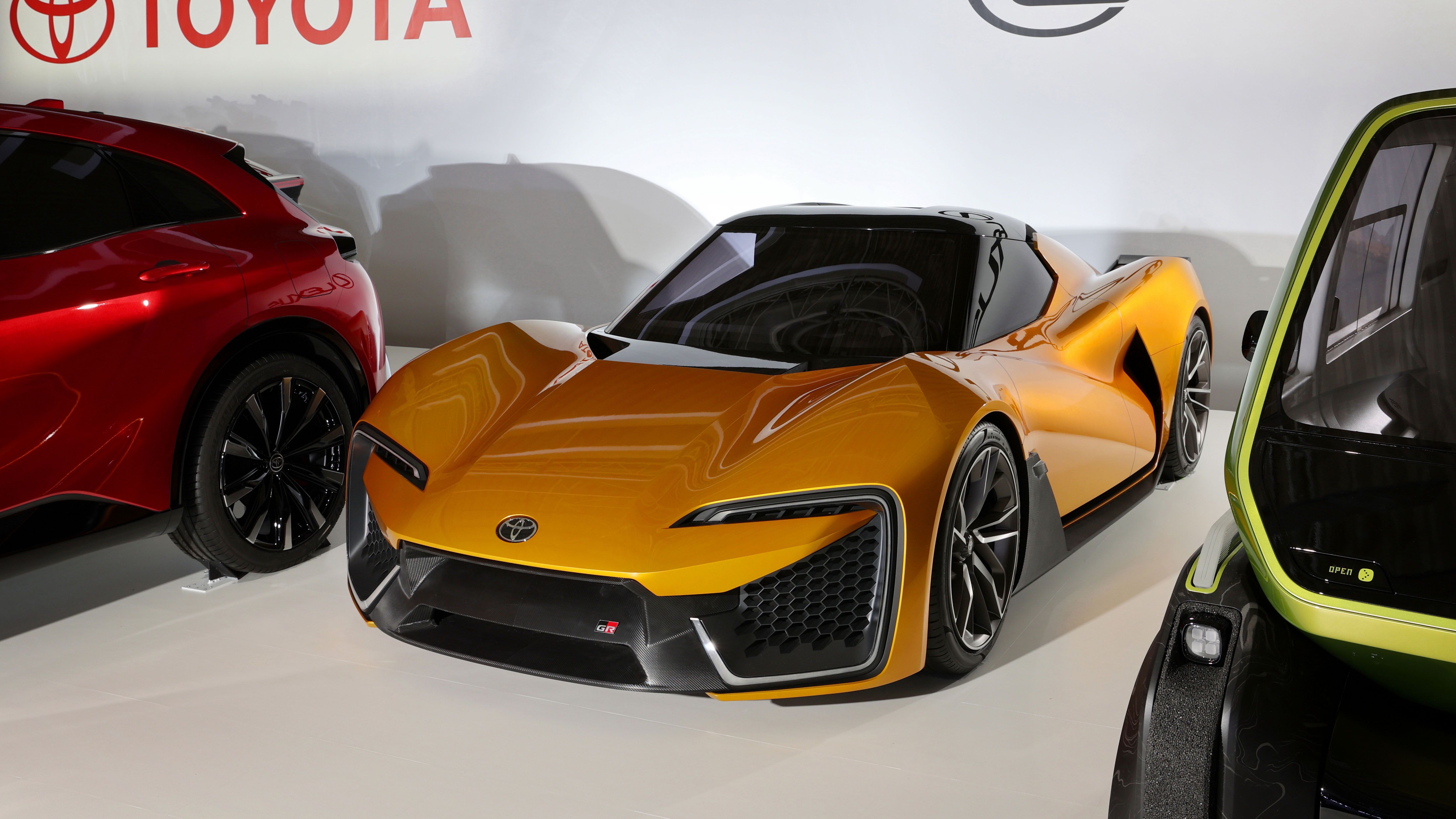 Electric Toyota MR2 concept front quarter view mockup