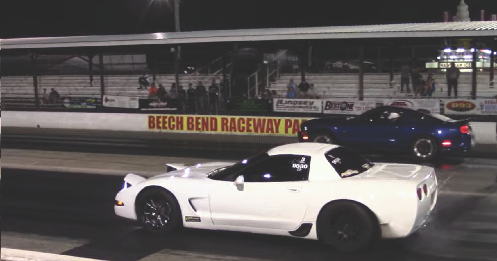 White C5 Chevrolet Corvette Destroys Competition Drag Race