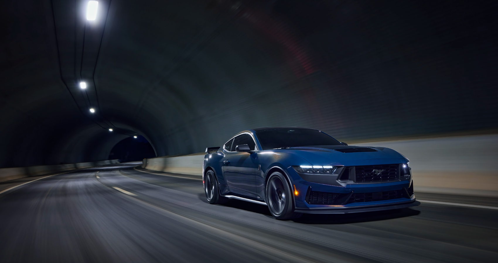 Ford Mustang dark horse blue front