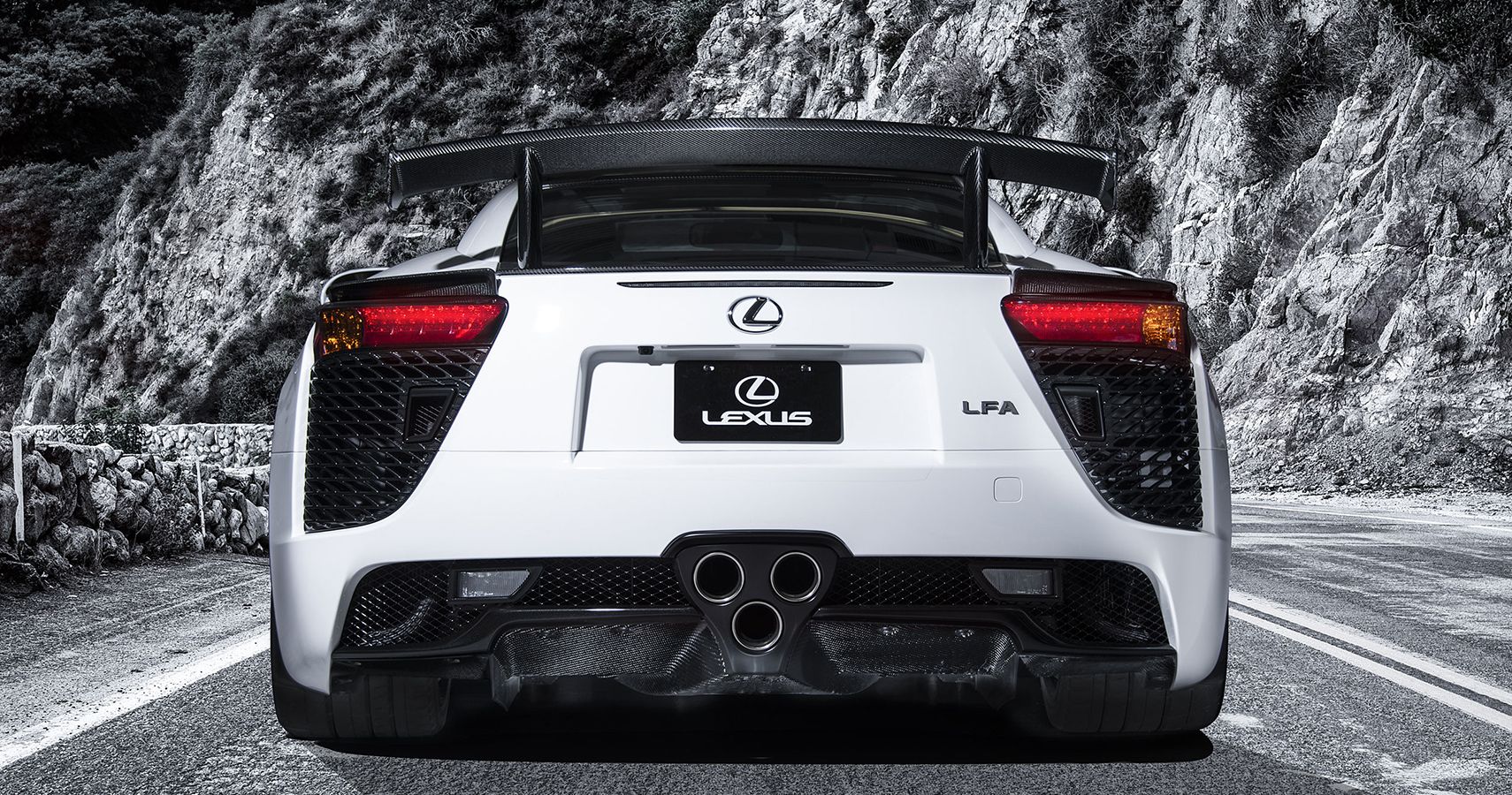 white rear section of Lexus LFA