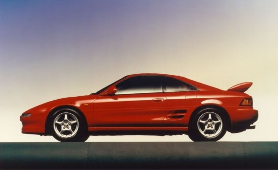 The profile of the 1991 Toyota MR2.
