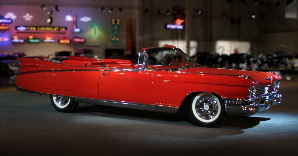 The 1959 Cadillac Eldorado Biarritz on display. 