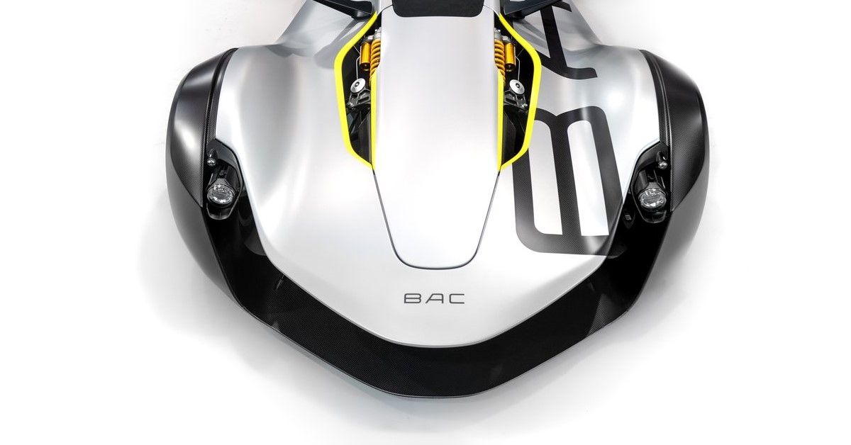 Close-up view of the 150th BAC Mono front fascia