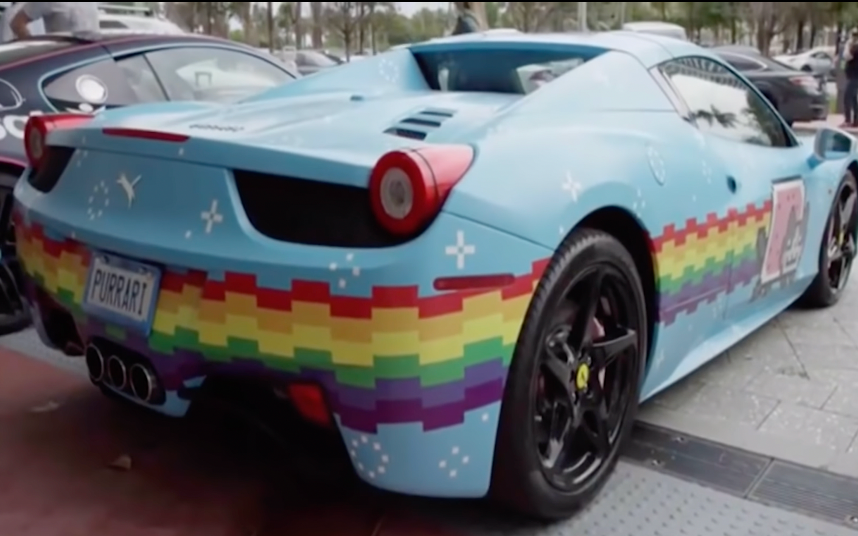 Deadmau5 Blue Purrari 458 Spider Rear Profile