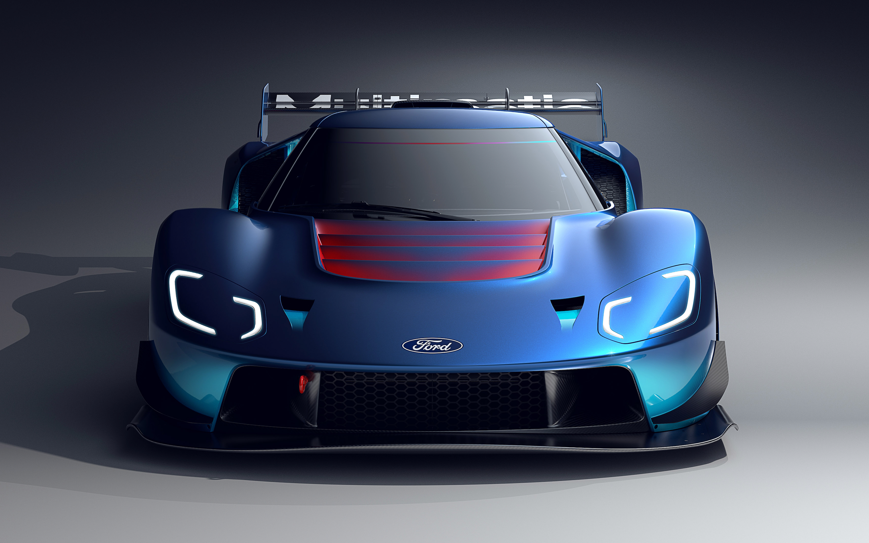 Blue 2023 Ford GT Mk IV Track Car Front Profile