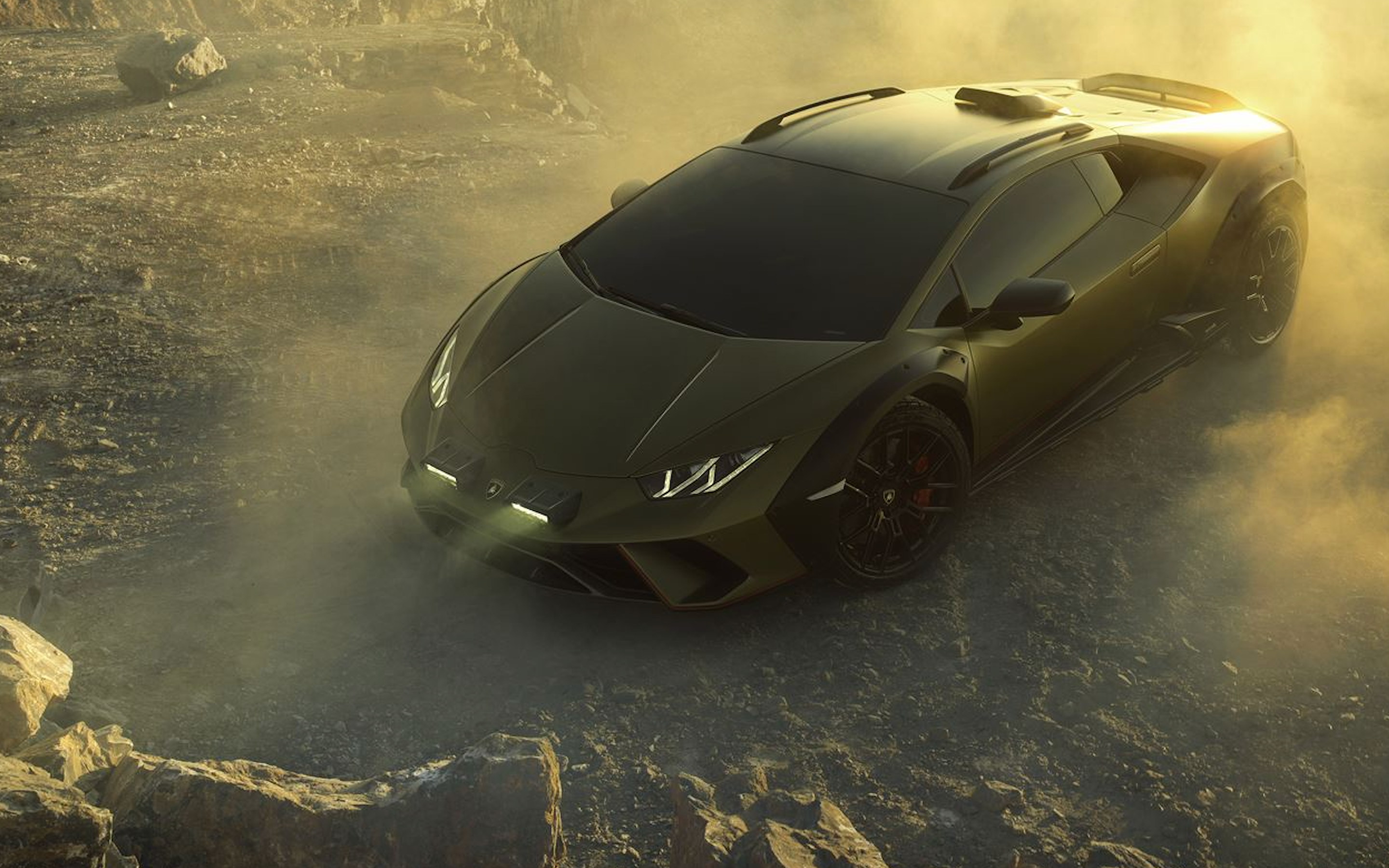 Green 2023 Lamborghini Huracan Sterrato Flaunting Its Lines