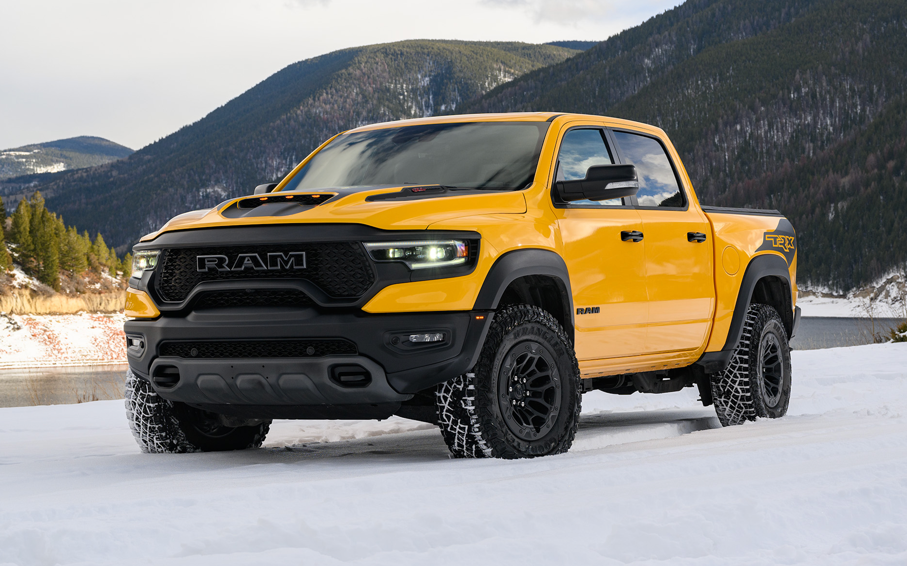 Yellow 2023 RAM 1500 TRX Havoc Edition In The Winter