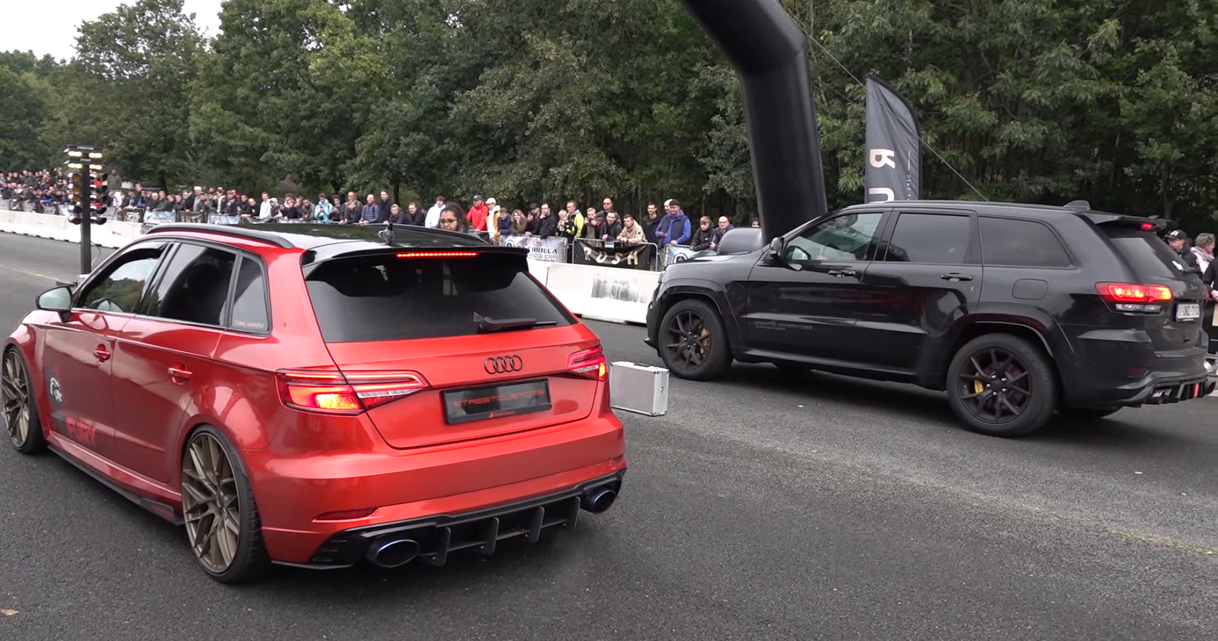 A Tuned Audi RS3 And Jeep Grand Cherokee SRT Trackhawk See Who Is The Ultimate Grocery Getter