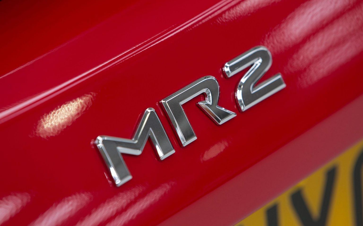 The badging of the 1991 Toyota MR2.