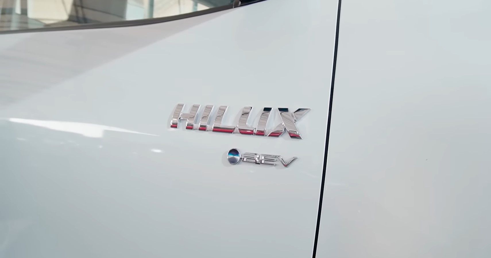 Toyota Hilux BEV Concept badge close-up view