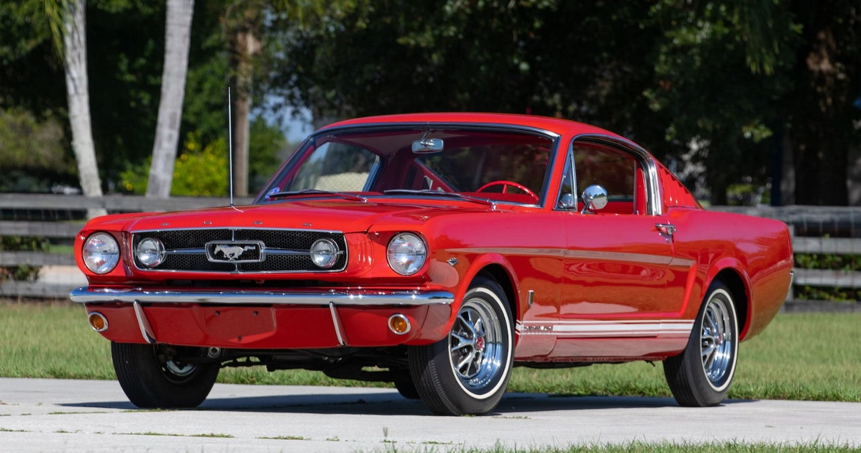 1965 Ford Mustang red muscle car