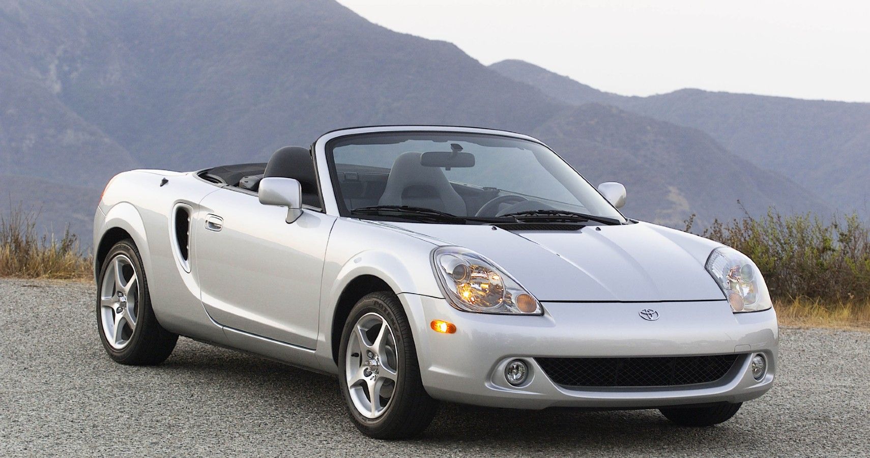 Silver Toyota MR2 sports car