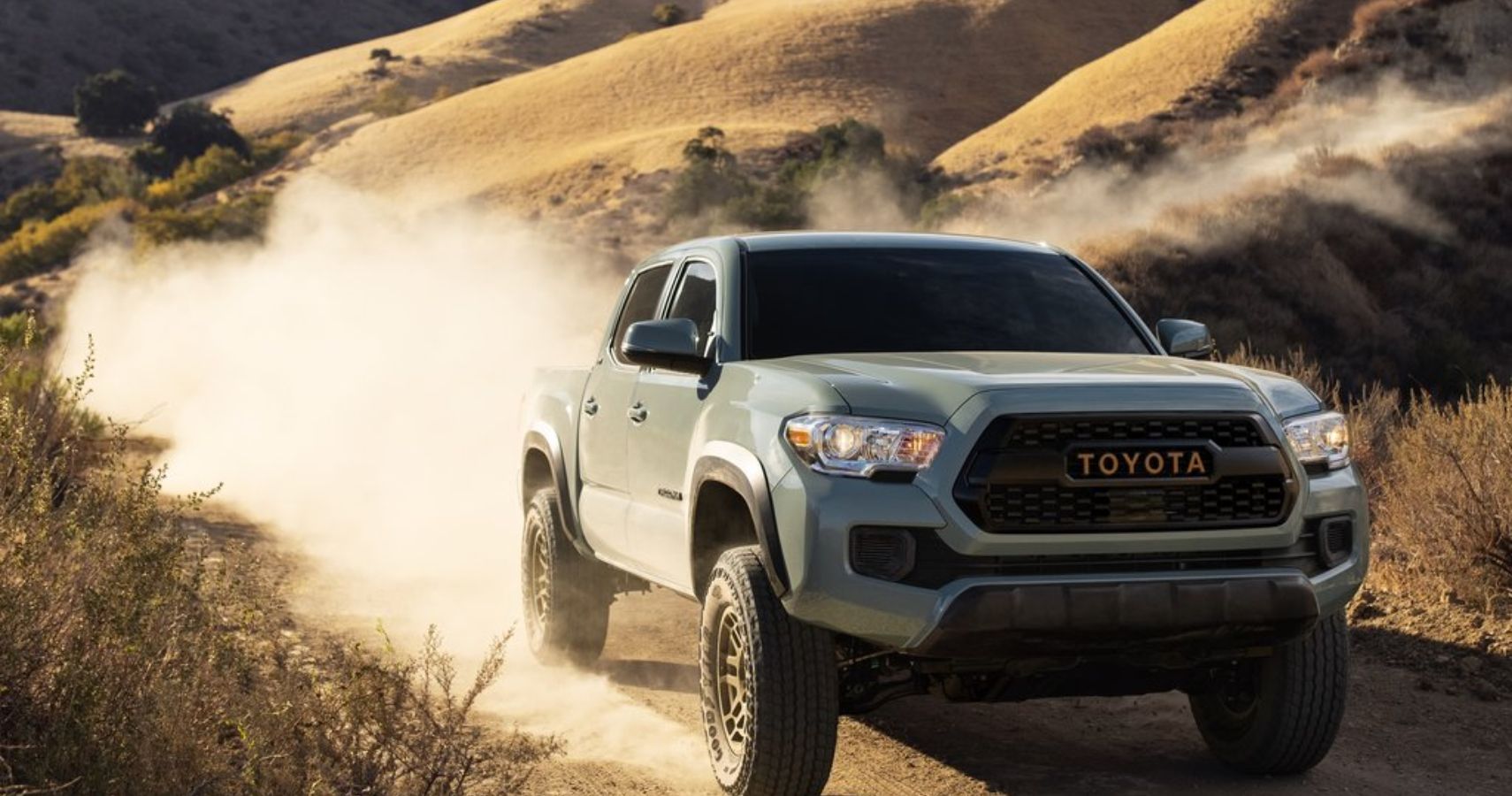 2022 Toyota Tacoma Trail Edition Exterior Front Angle Driving