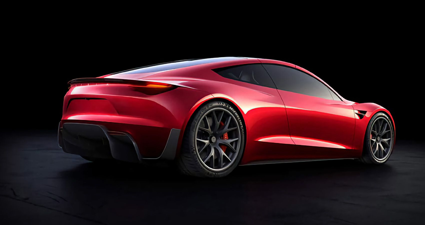 2023 Tesla Roadster In Red Rear View