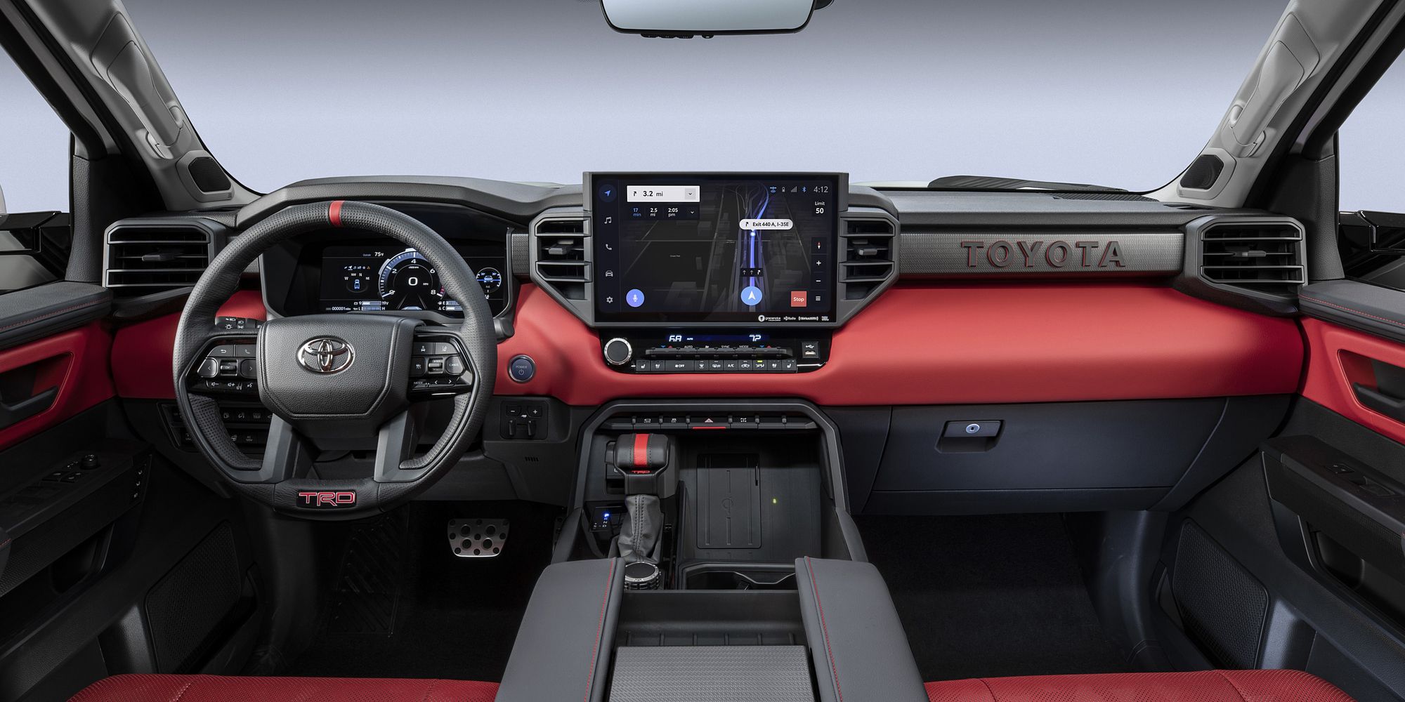 2023 Toyota Tundra Interior TRD Center Cockpit Red Softex