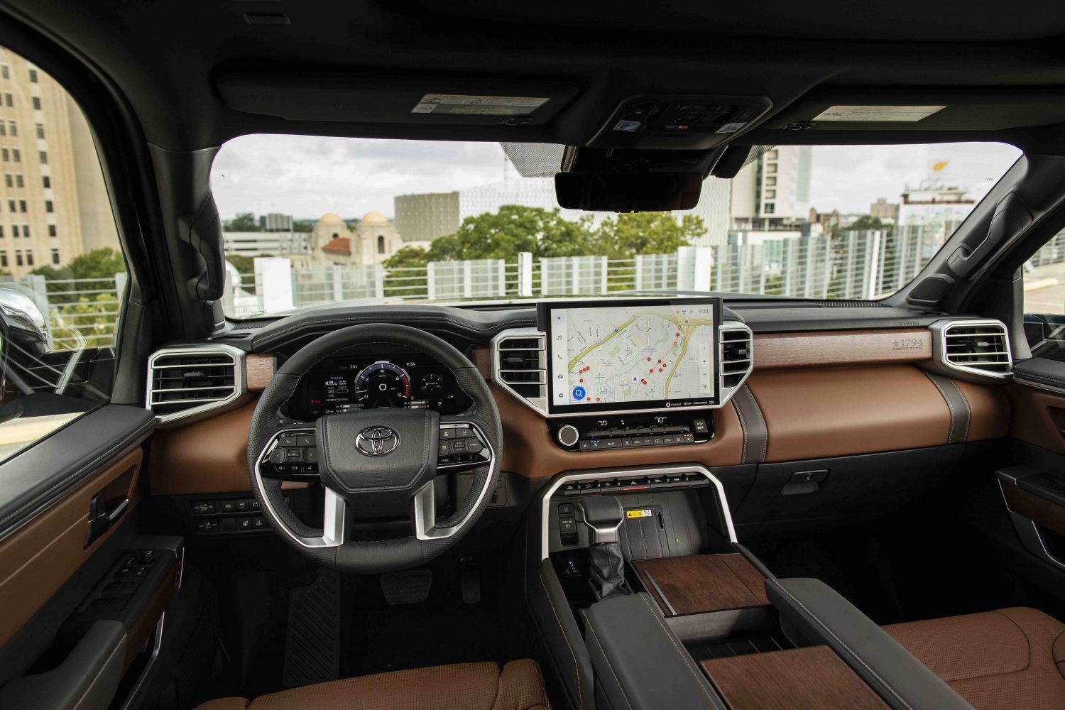 The interior trim of the 2023 Toyota Tundra 1974 Edition. 
